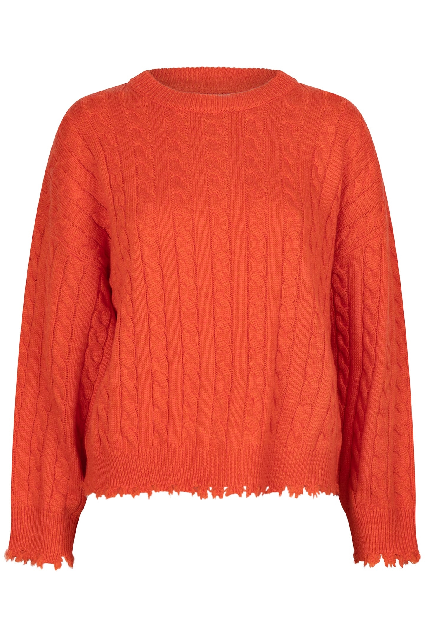SWEATER CABLES RAW EDGE ORANGE 5
