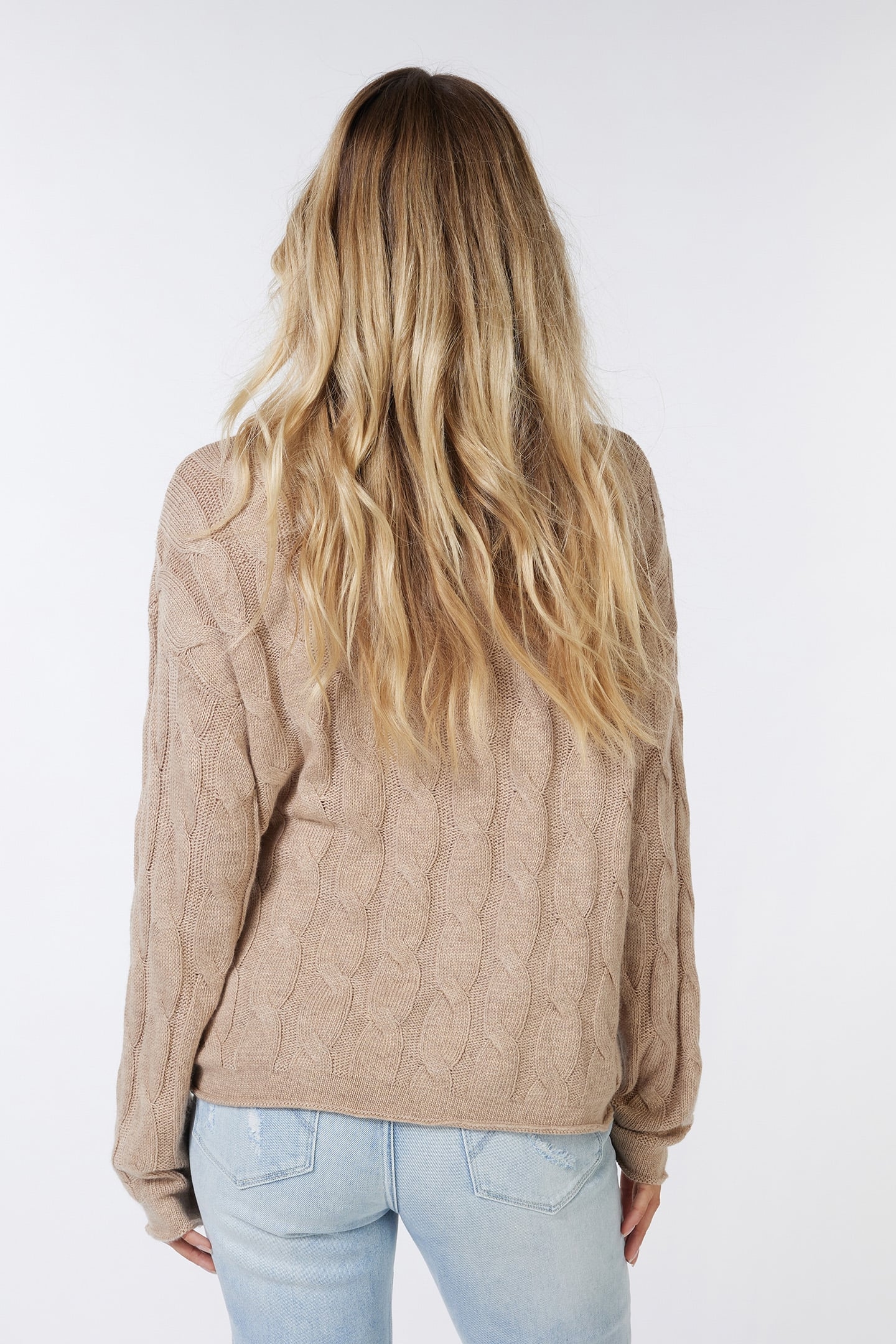 SWEATER CABLES TURTLE NECK CAMEL 3