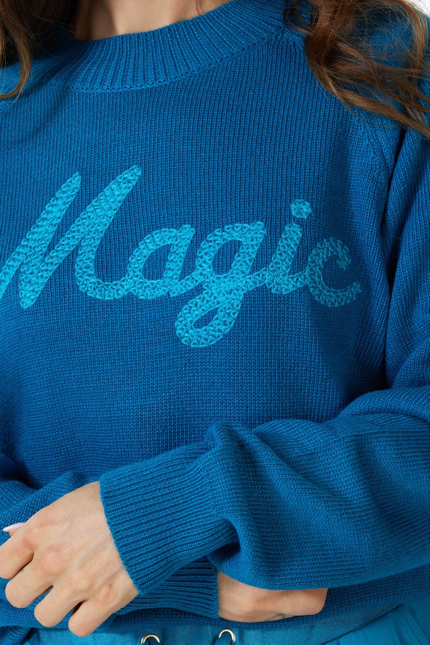 SWEATER “MAGIC” INTARSIA PETROL 6