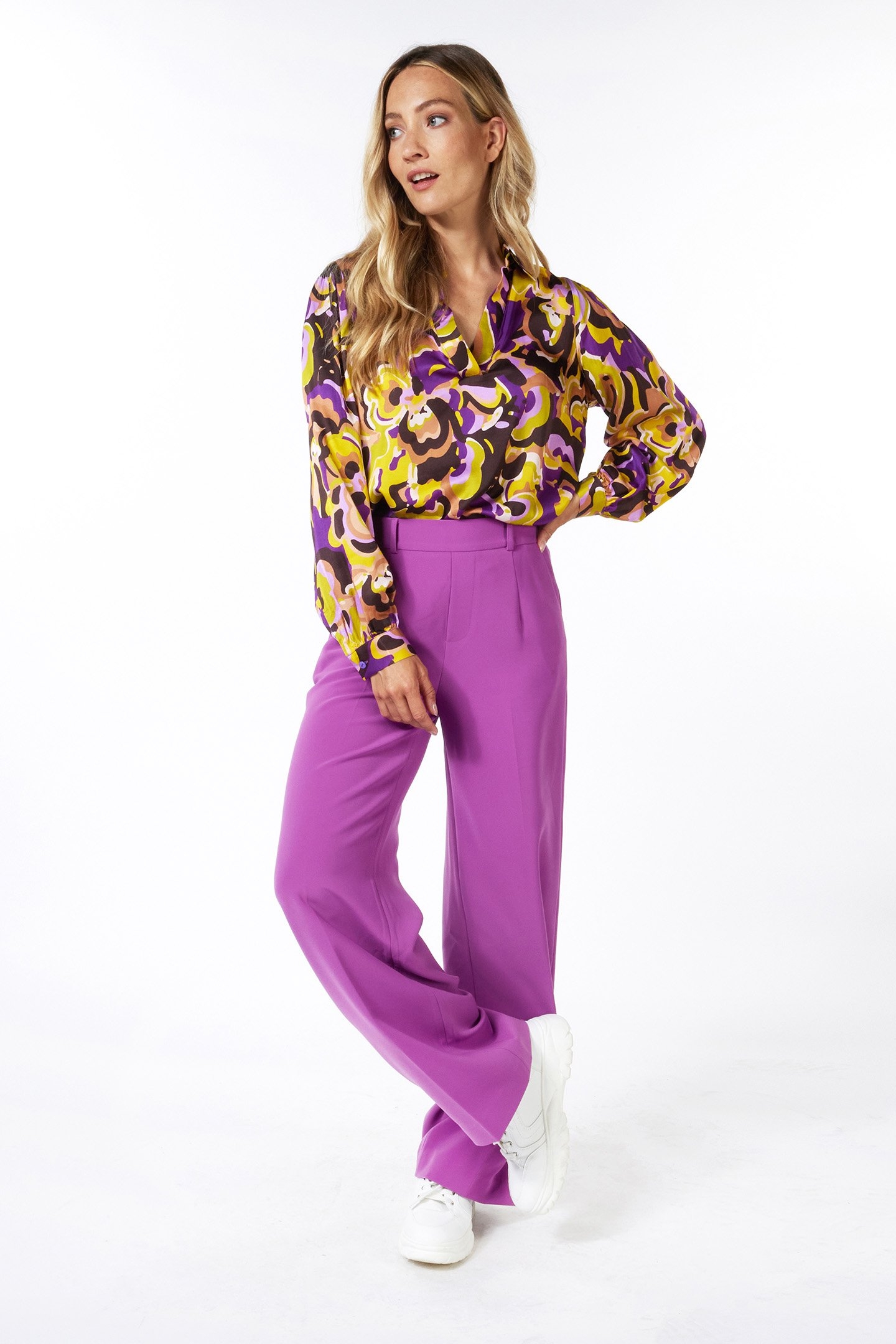 BLOUSE COLLAR FANCY EARTH PRINT 2