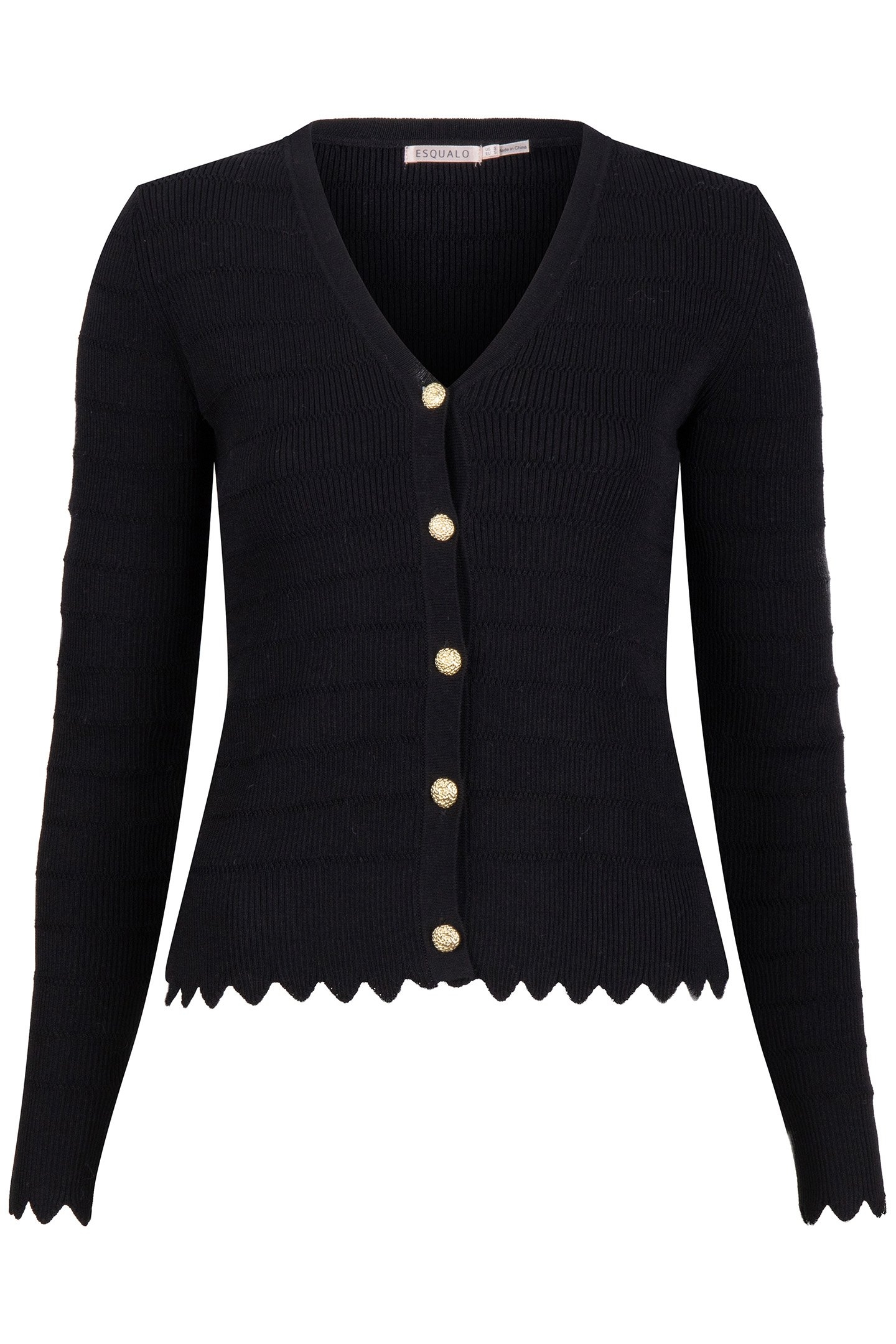 CARDIGAN SHORT FANCY KNIT BLACK 5