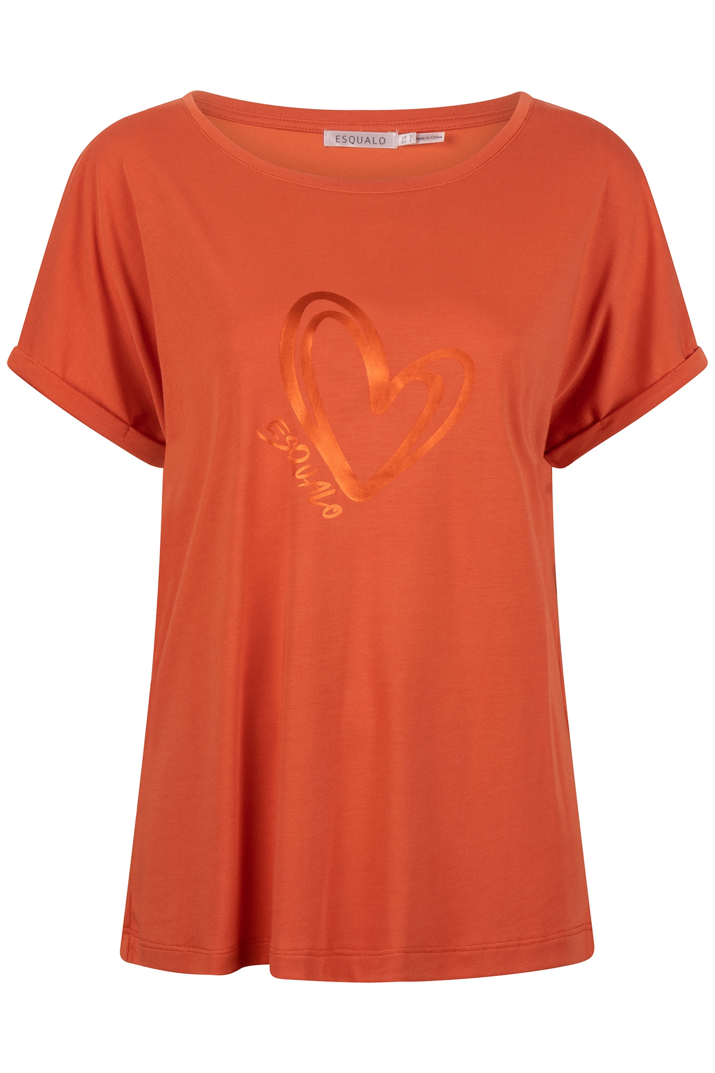 T-SHIRT MODAL TURN UP SLEEVE RUST 5