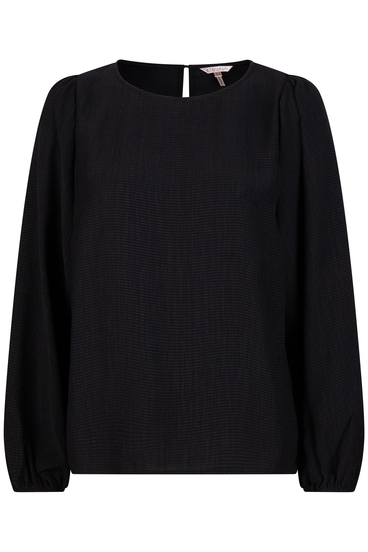 BLOUSE R-NECK STRUCTURE BLACK 5