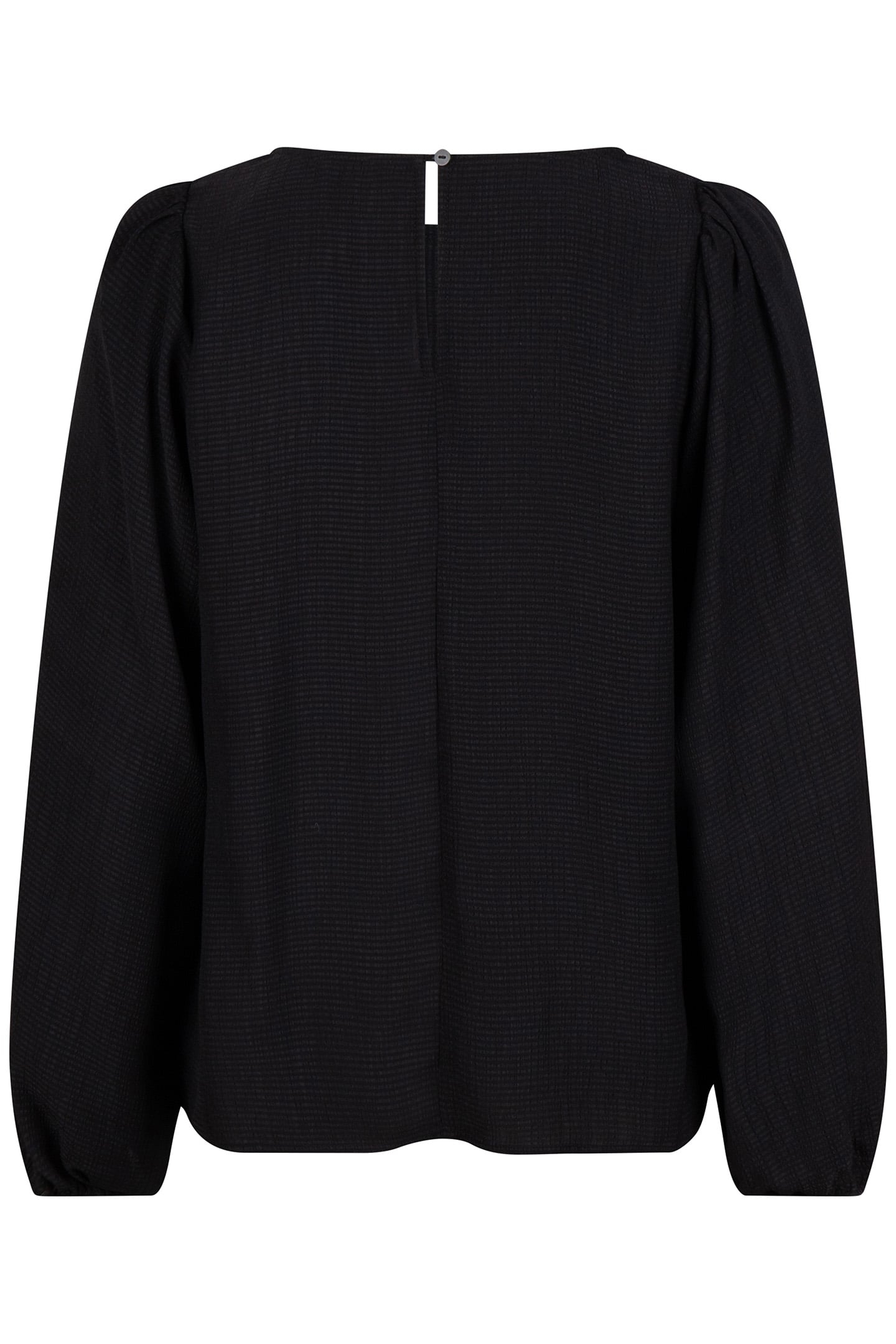 BLOUSE R-NECK STRUCTURE BLACK 6