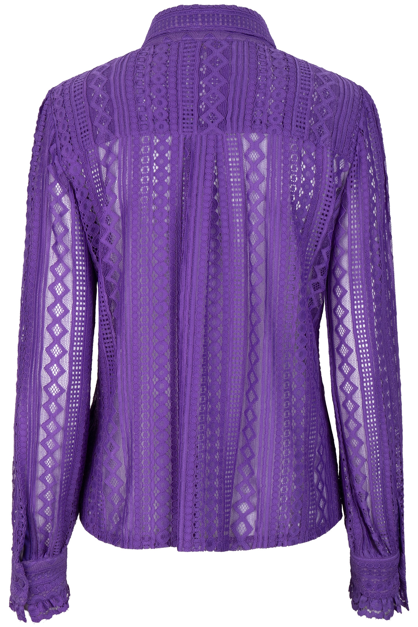BLOUSE LACE PUFF SLVE DEEP LAVENDER 6