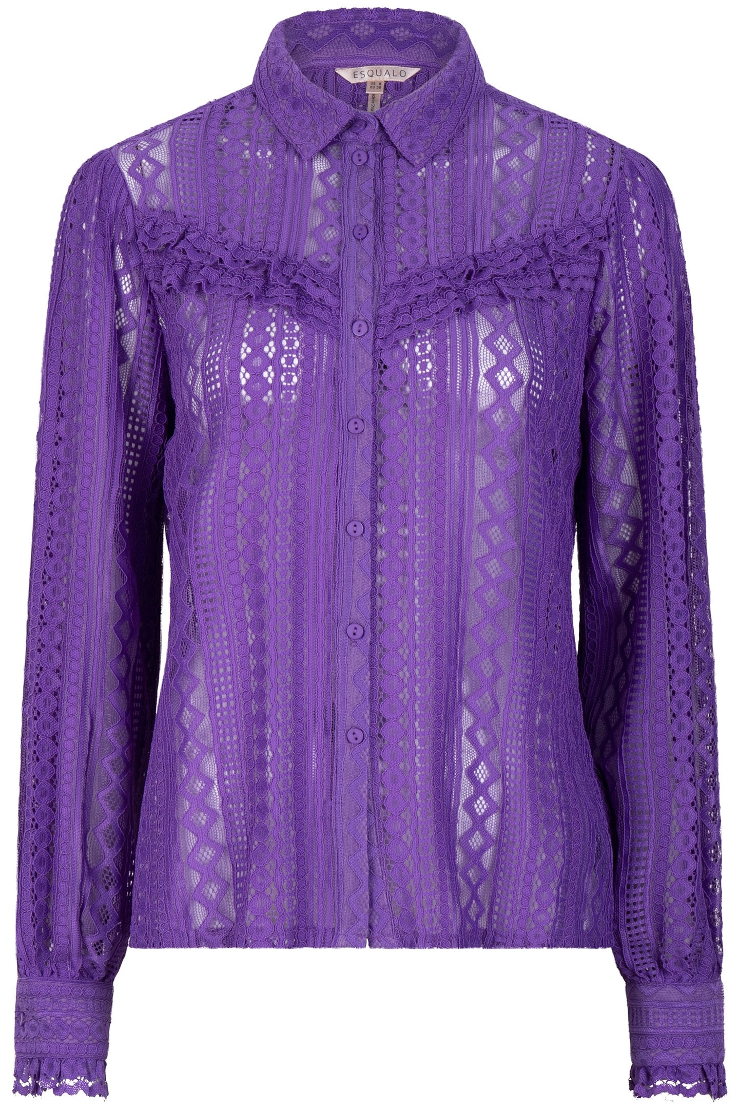 BLOUSE LACE PUFF SLVE DEEP LAVENDER 5