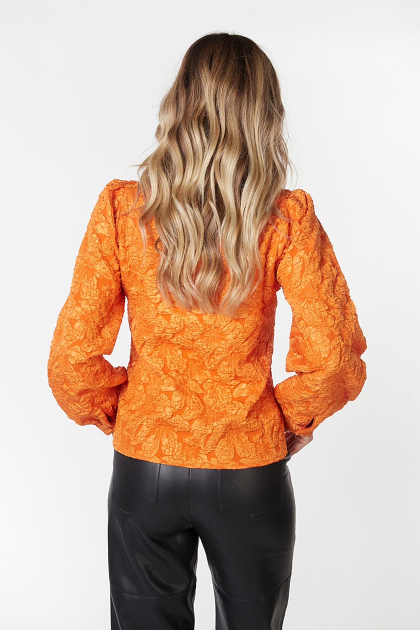 BLOUSE BASIC FLOWER JACQUARD PUMPKIN 4
