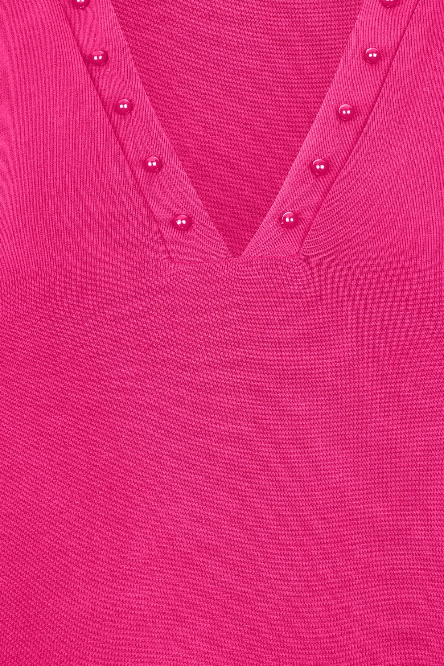 SWEATER “V” STUDS MODAL CERISE PINK 5