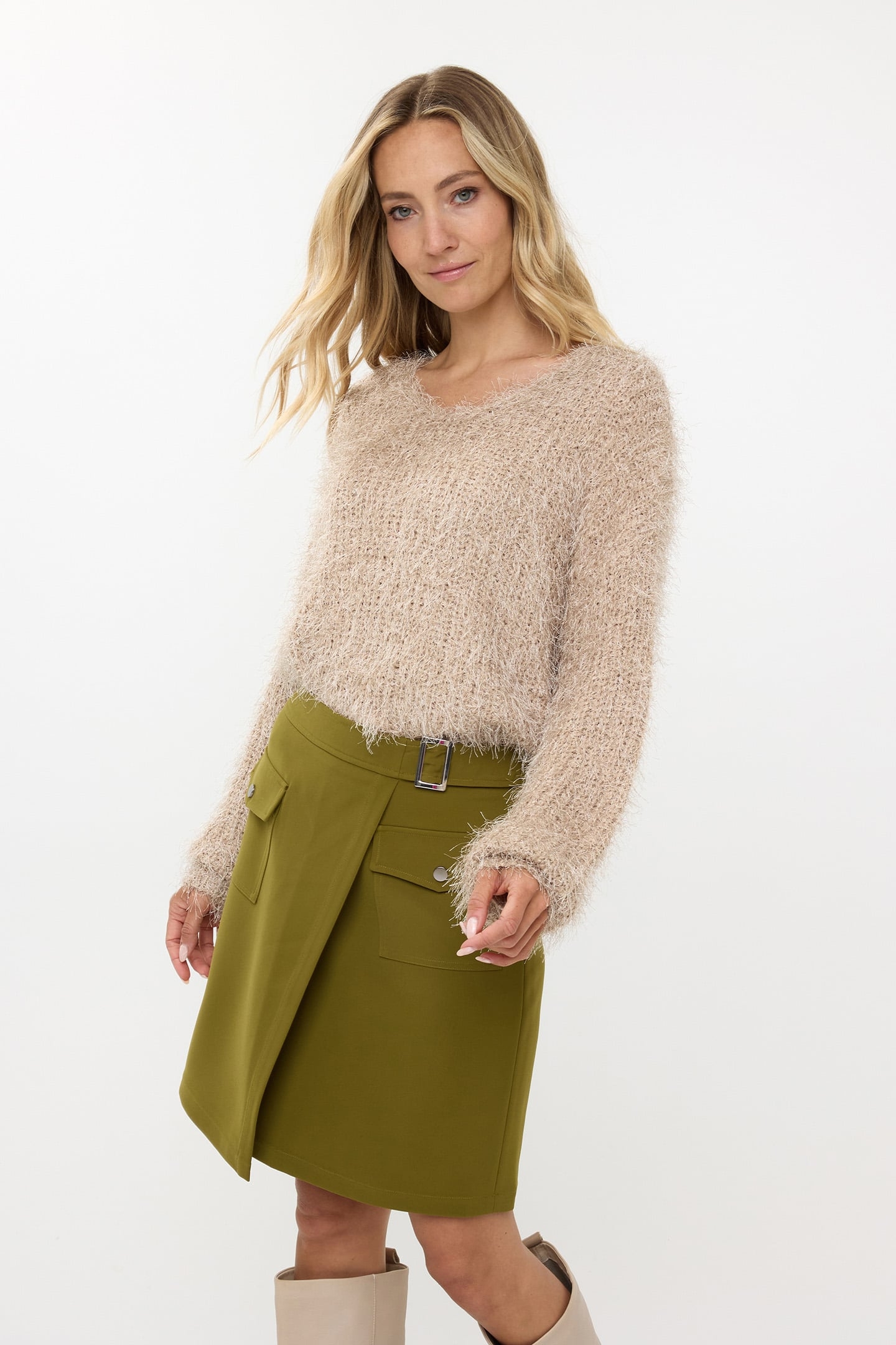 SKIRT OVERLAP POCKETS CITY MOSS GREEN 3