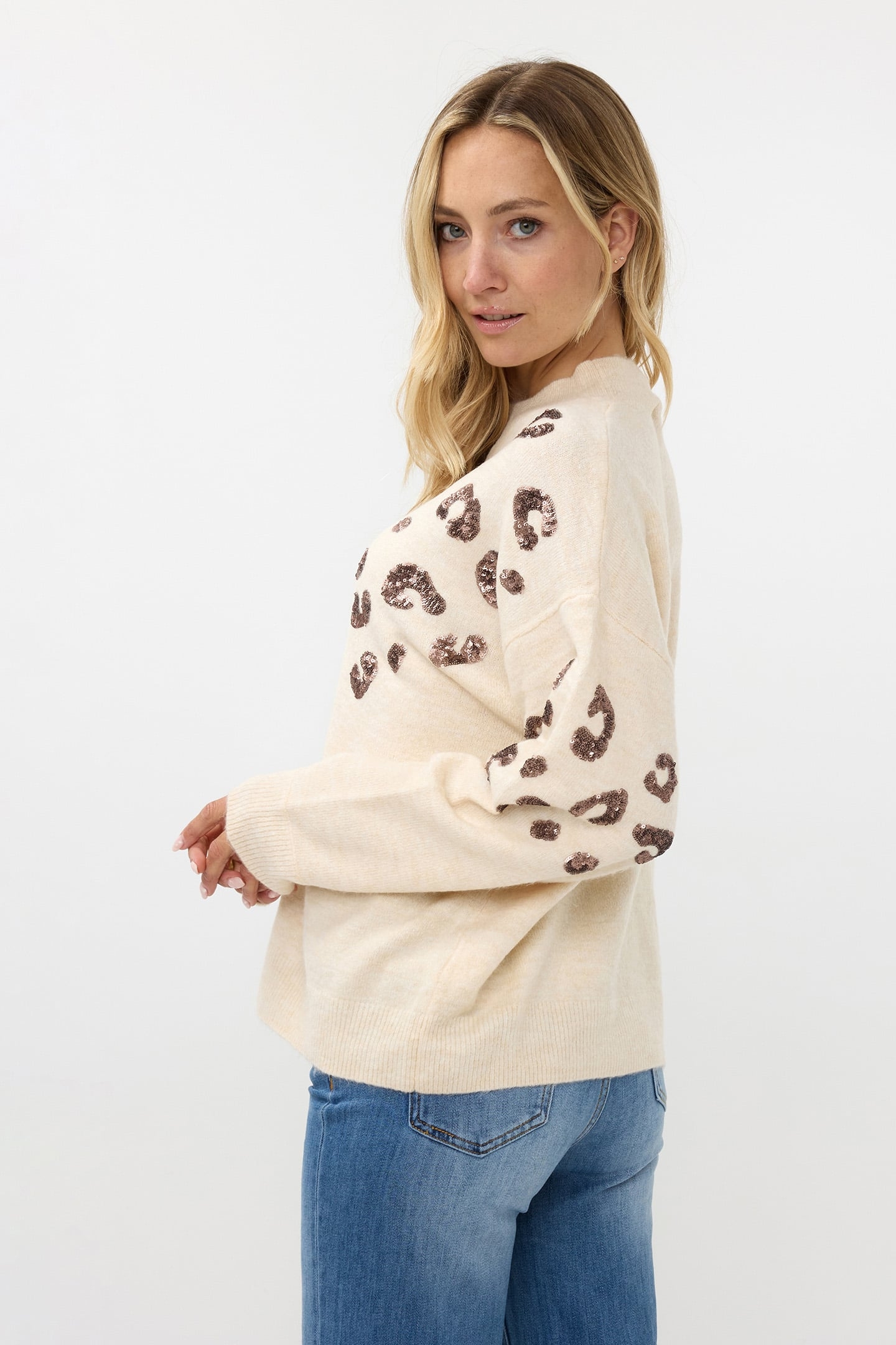 SWEATER ANIMAL SEQUINS BEIGE 3