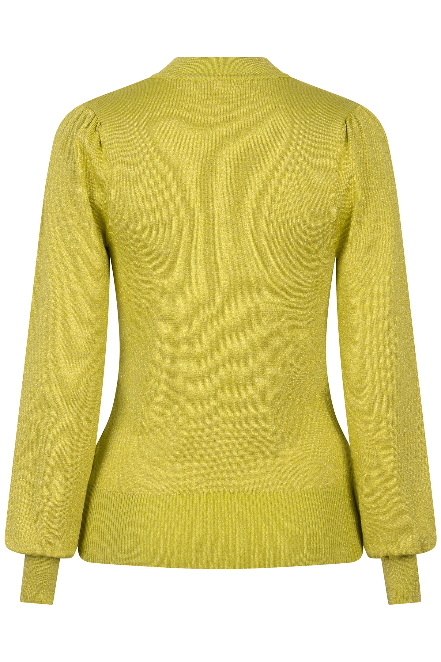 SWEATER MIX RIB V-DETAIL LUREX MATCHA GREEN 5
