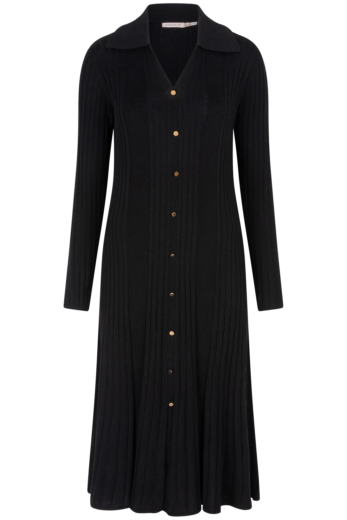 DRESS RIB BUTTON CLOSURE BLACK 4