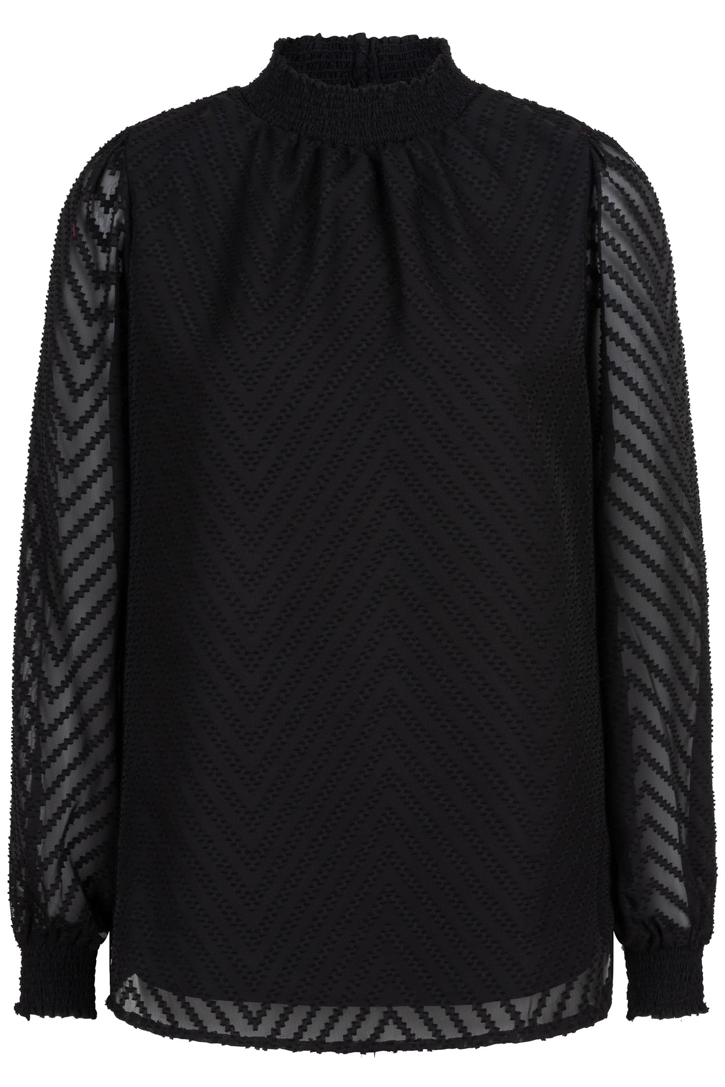 BLOUSE ALLOVER ZIGZAG PLUMETIS BLACK 4