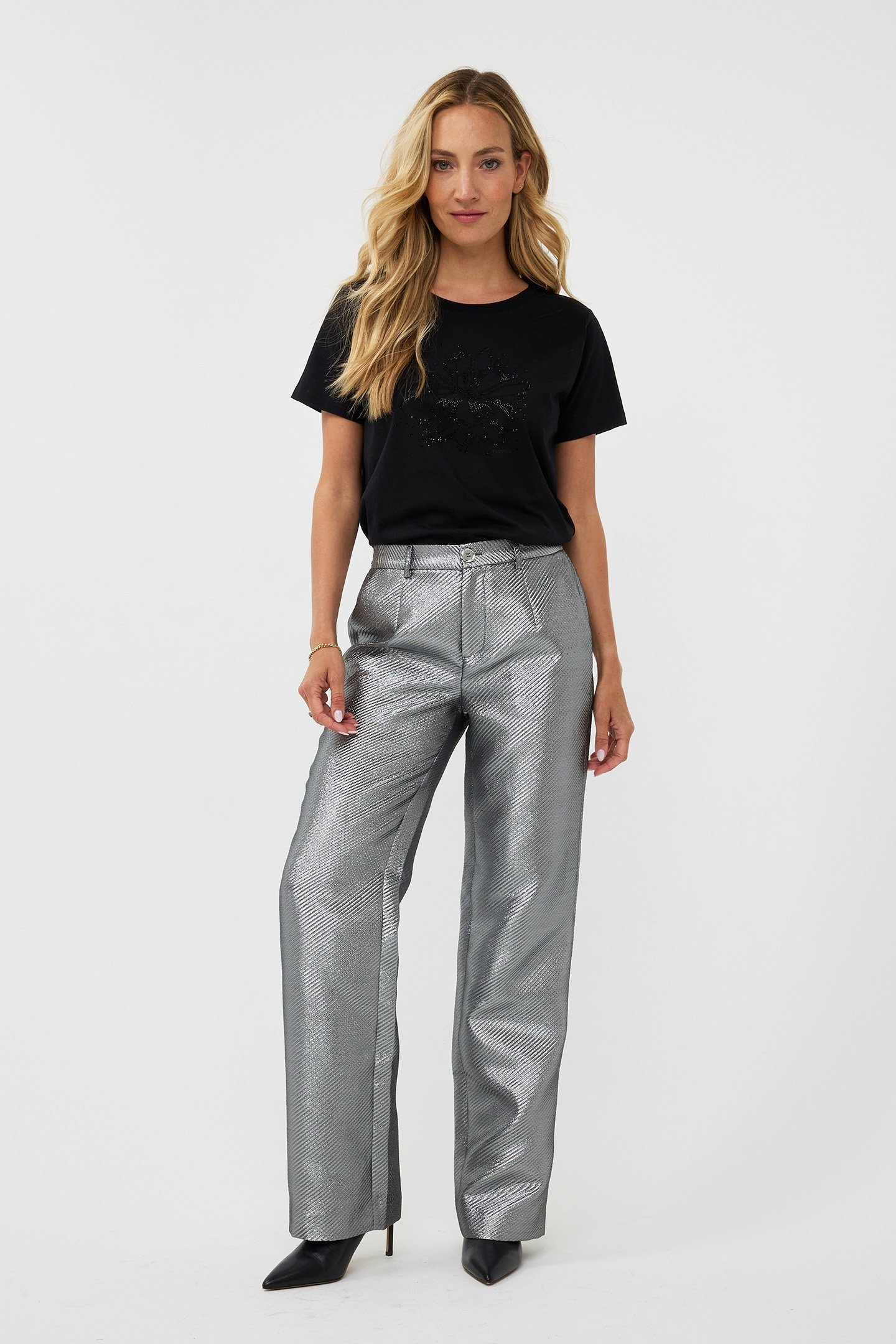 TROUSERS METALLIC SILVER 2