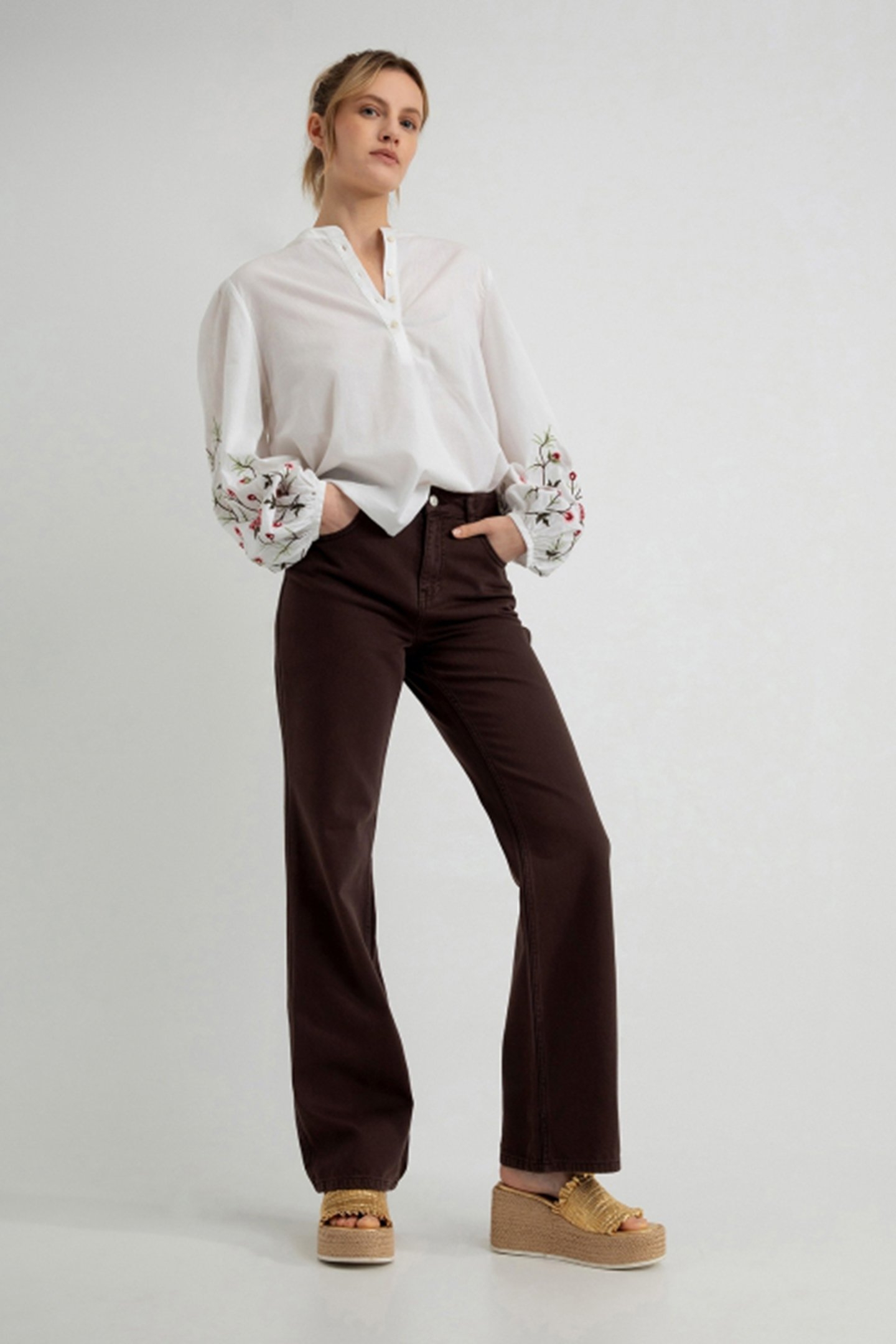 SERGE PANTS DARK BROWN 2