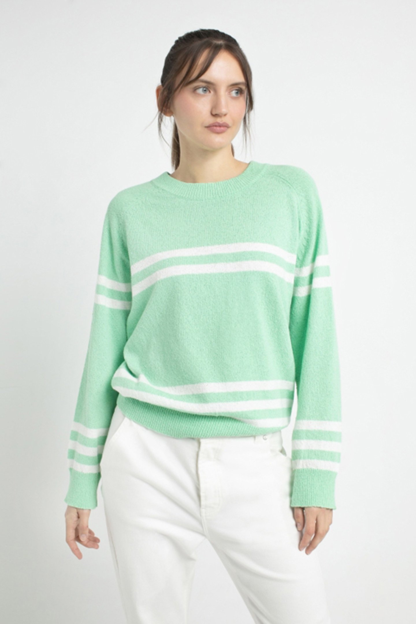 JOE SWEATER JADE STRIPE 1