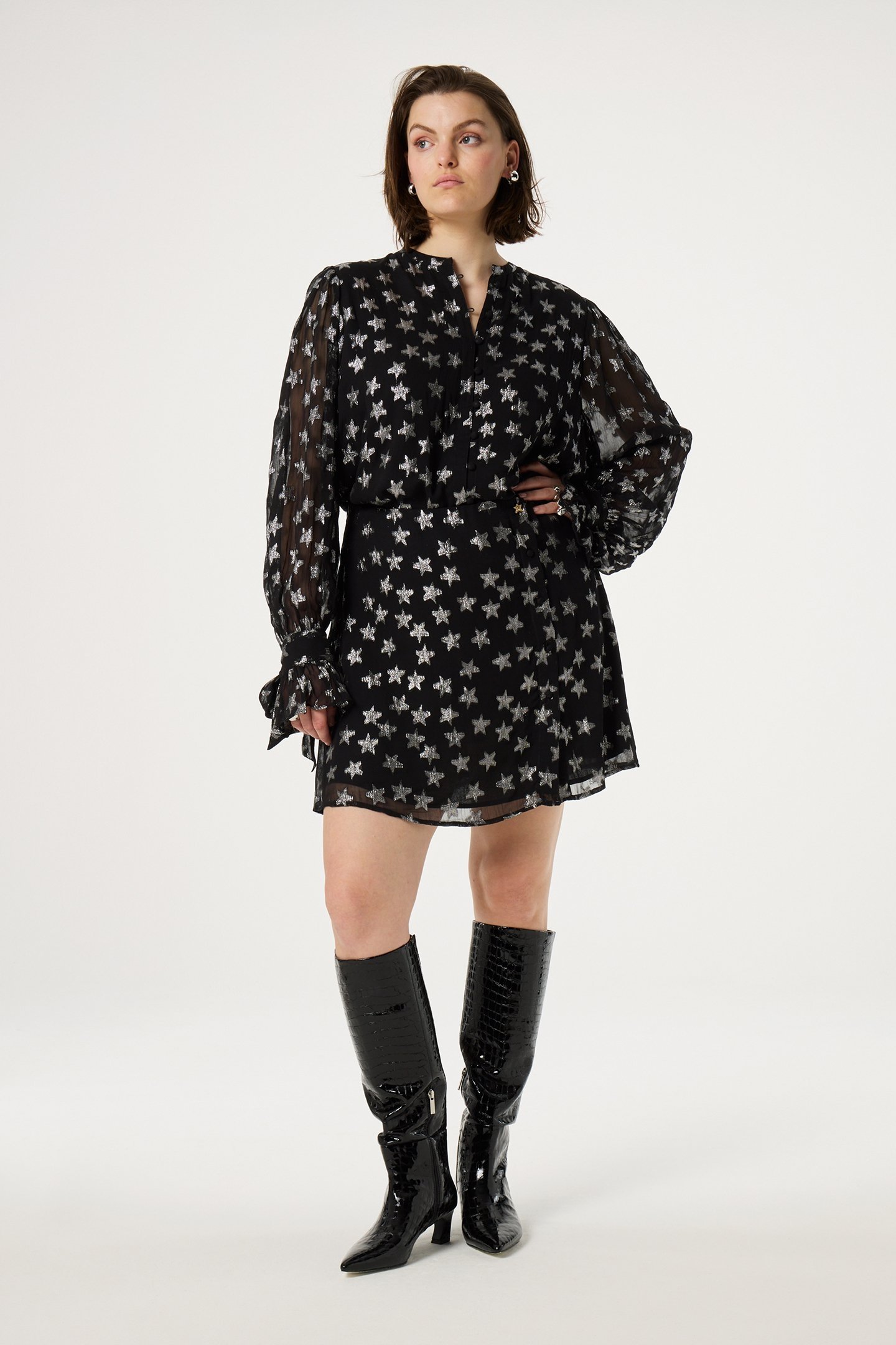 KYLIE BLOUSE BLACK/SILVER 1