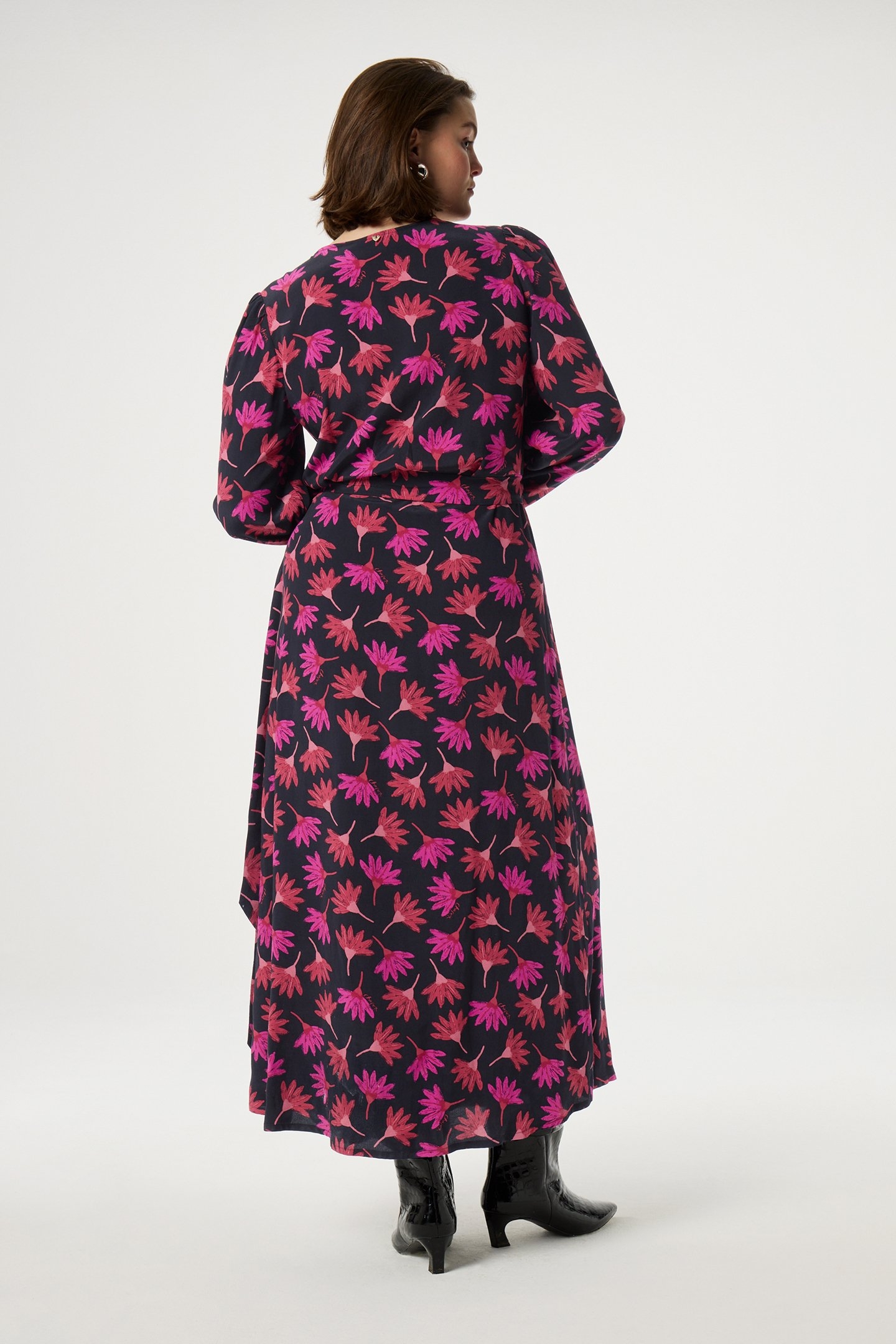 NIA DRESS BLACK/CERISE RED 2