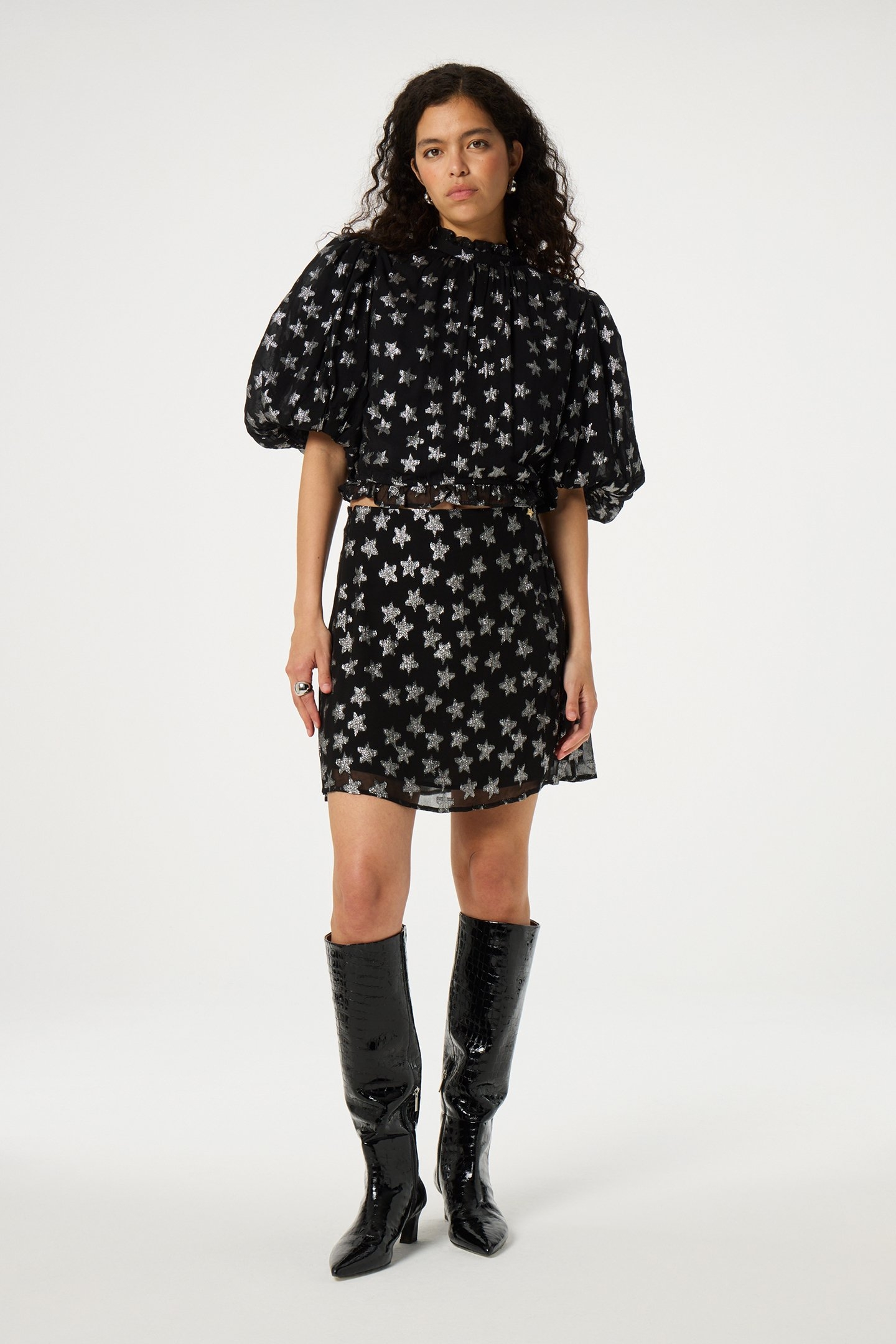 LILA SHORT SKIRT BLACK/SILVER 2