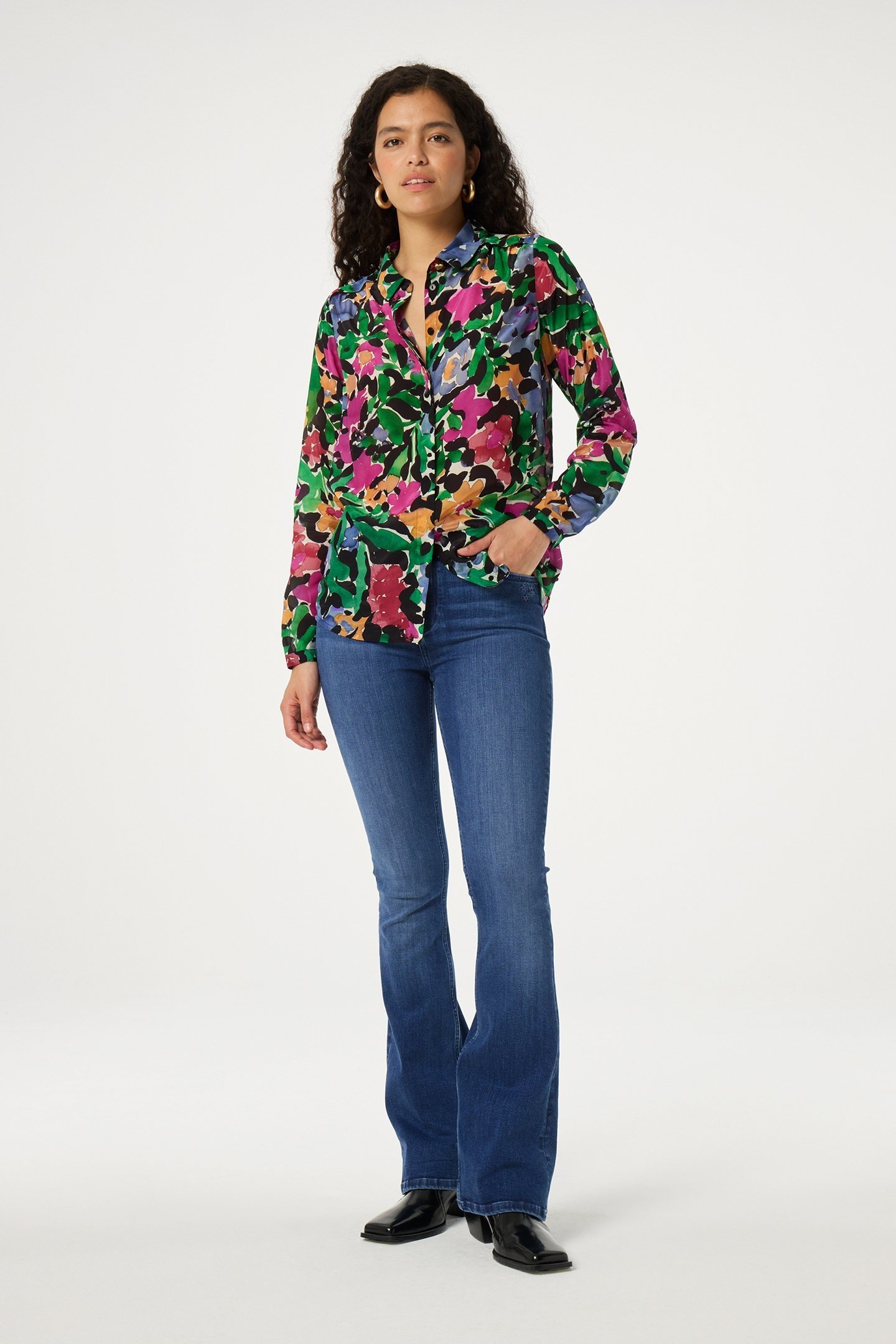 SUNRISE BLOUSE BLACK/VINTAGE ROSE 2