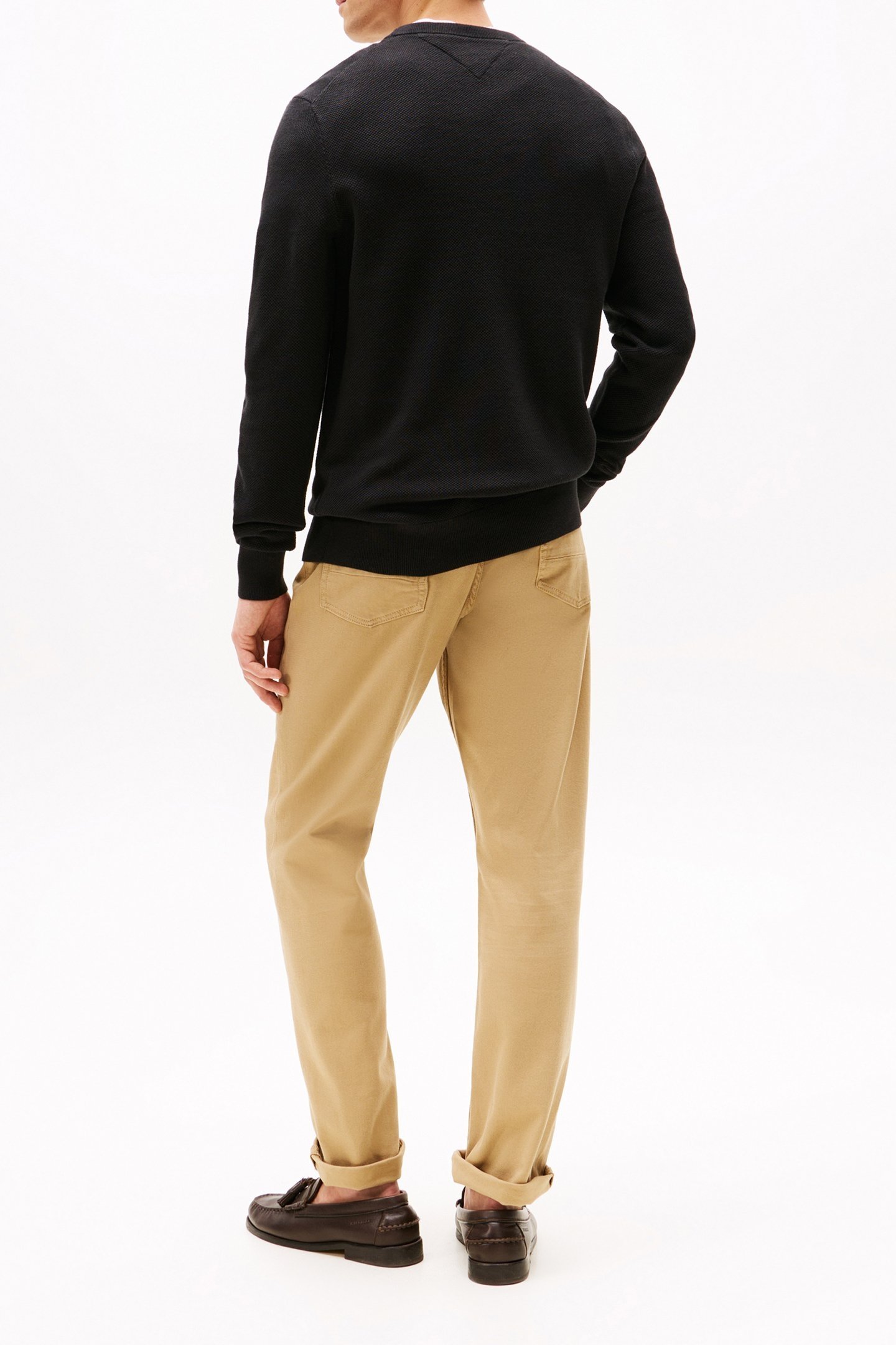 FLAG EMBROIDERY TEXTURED CREW NECK JUMPER BLACK 3