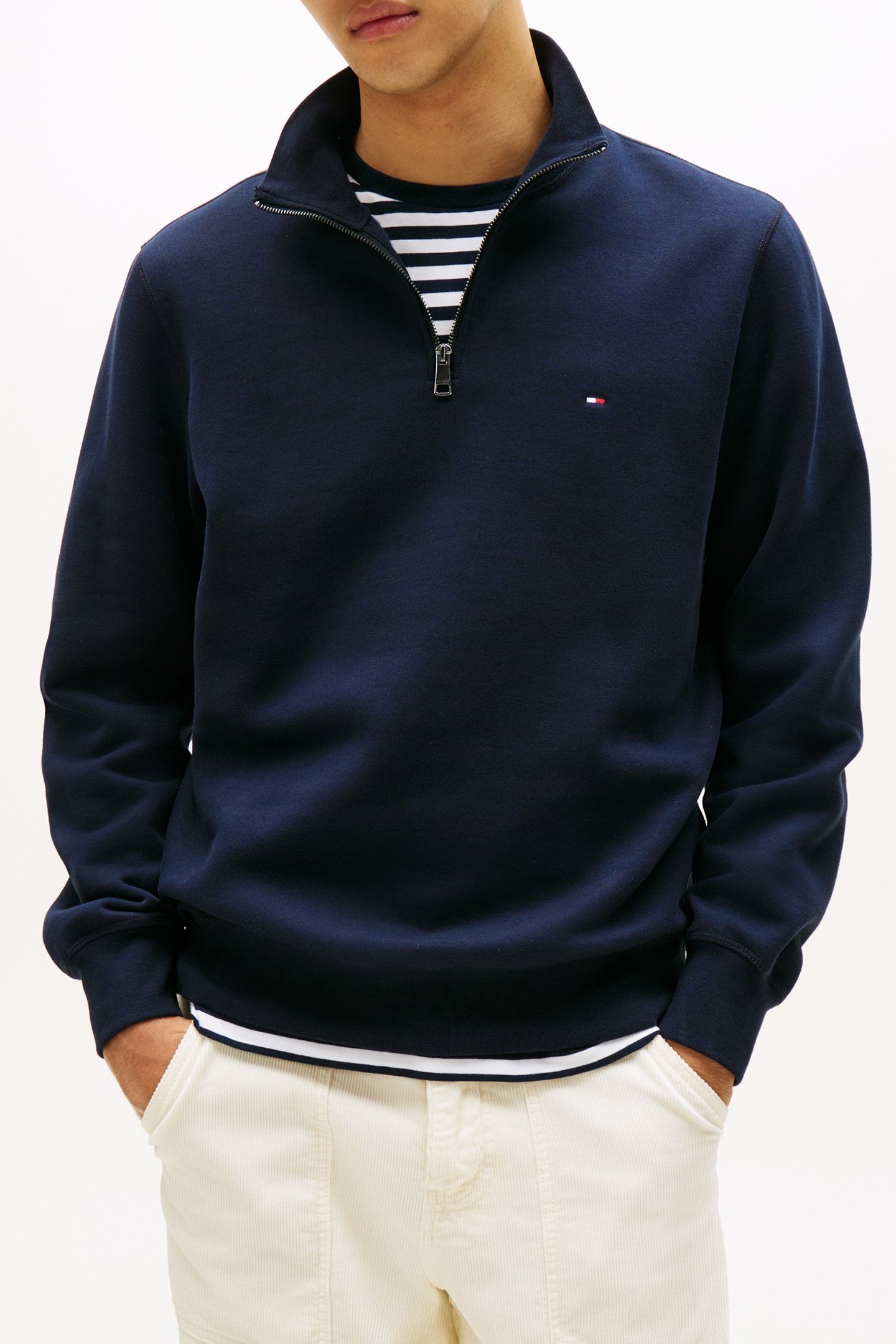 ESSENTIAL FLEECE 1/4 ZIP NAVY BLUE 1