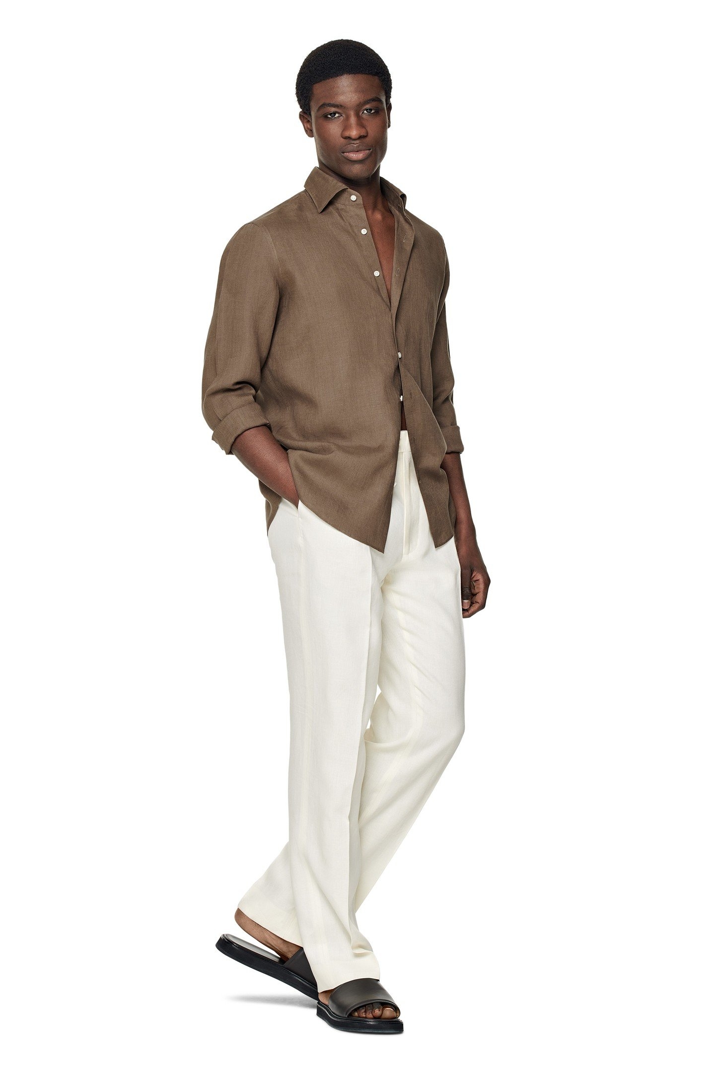 PURE LINEN TABACCO DARK BROWN 3