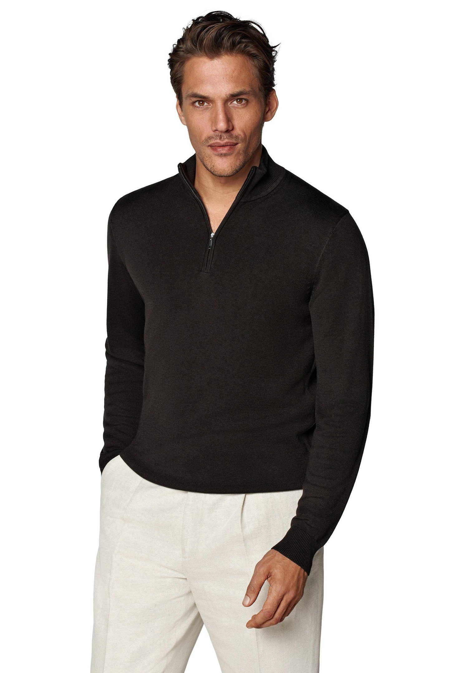 HALF ZIP DARK BROWN LUXURY DARK BROWN 1