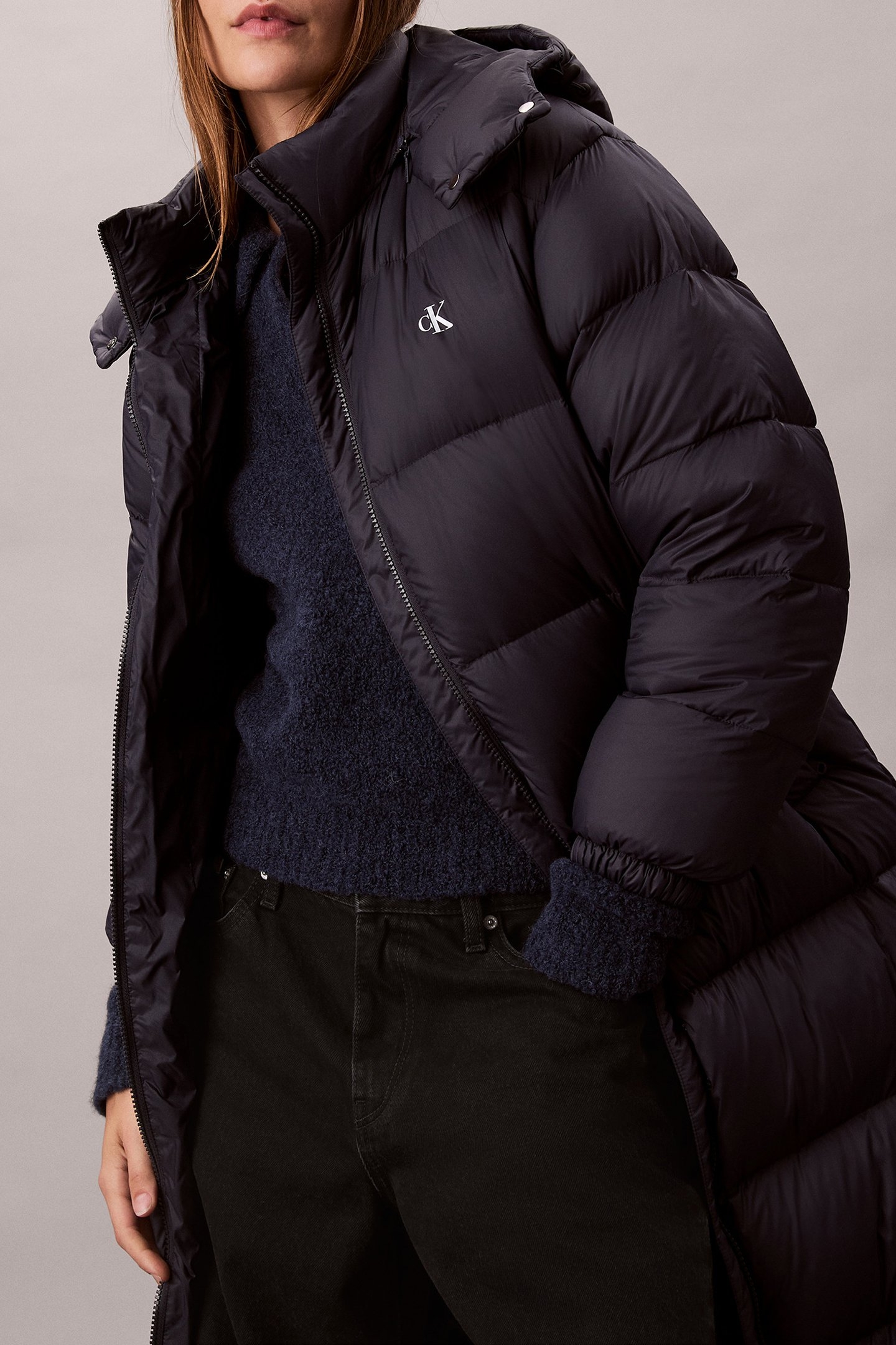 ESSENTIAL MIDWEIGHT HOODED PUFFER INKWELL 5