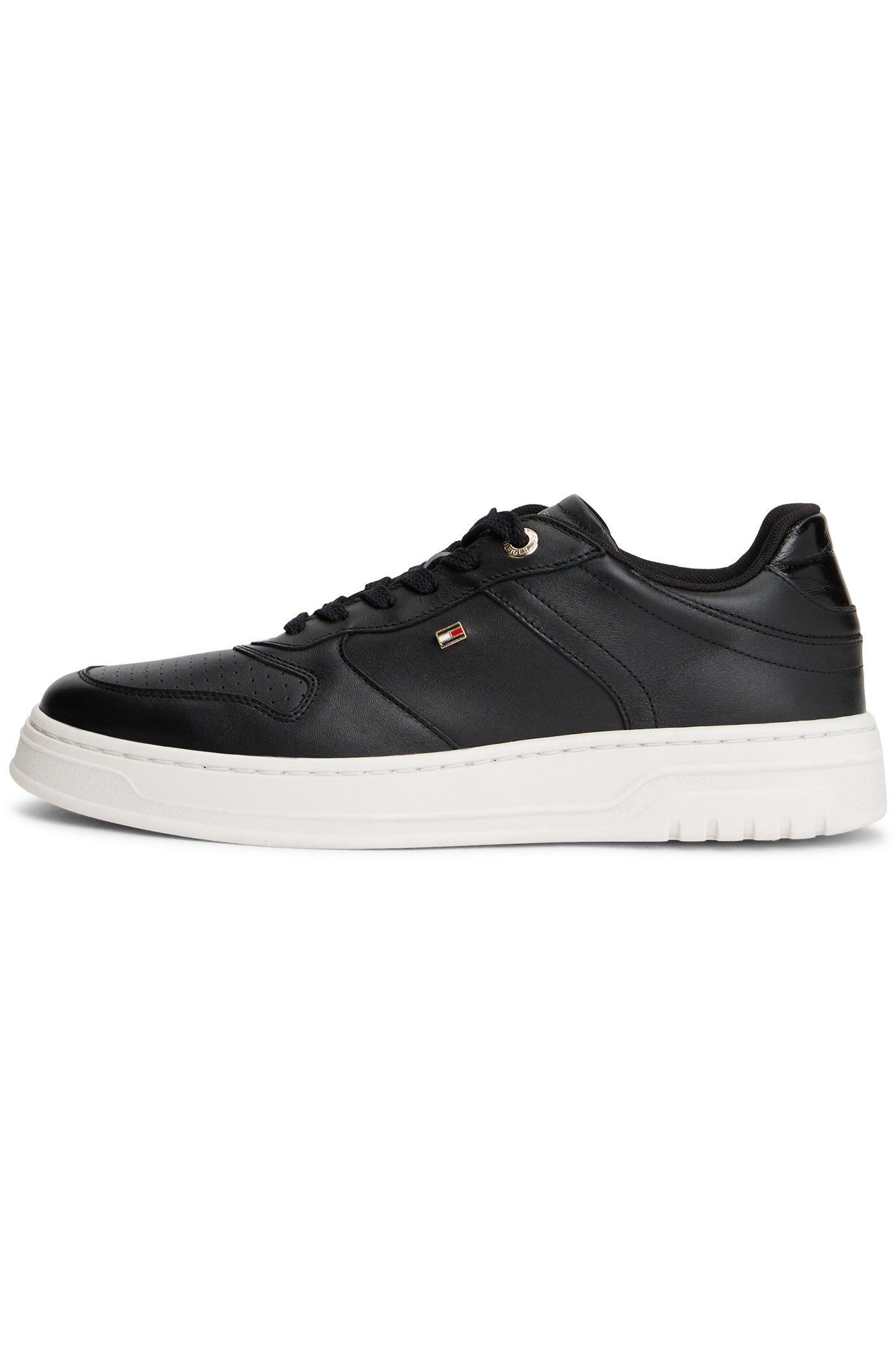 SPORTY CUPSOLE LEATHER TRAINERS BLACK 5