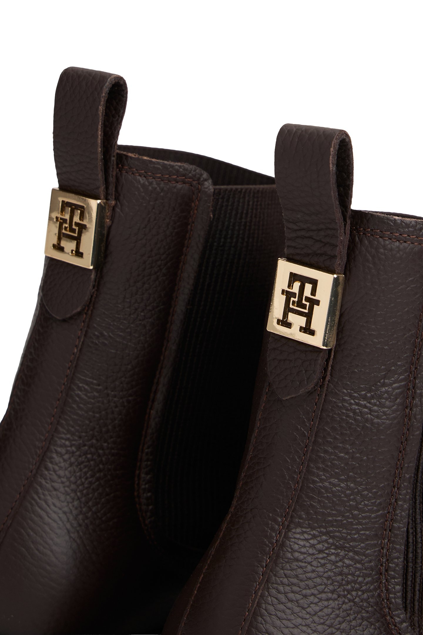 PEBBLE GRAIN LEATHER CHELSEA BOOTS CHARRED WOOD 6