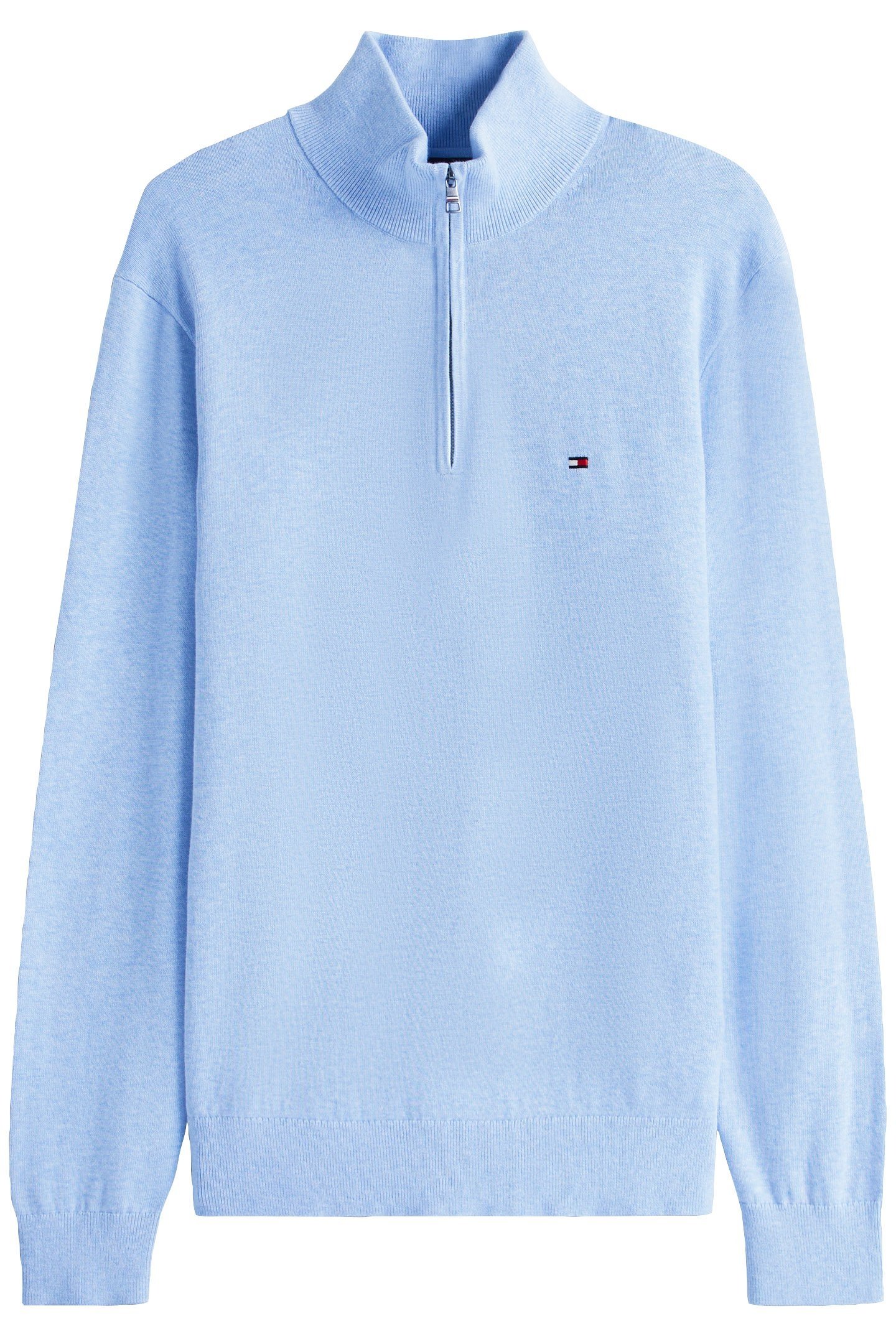 ESSENTIAL COTTON ZIP JUMPER VESSEL BLUE HEATHER 4