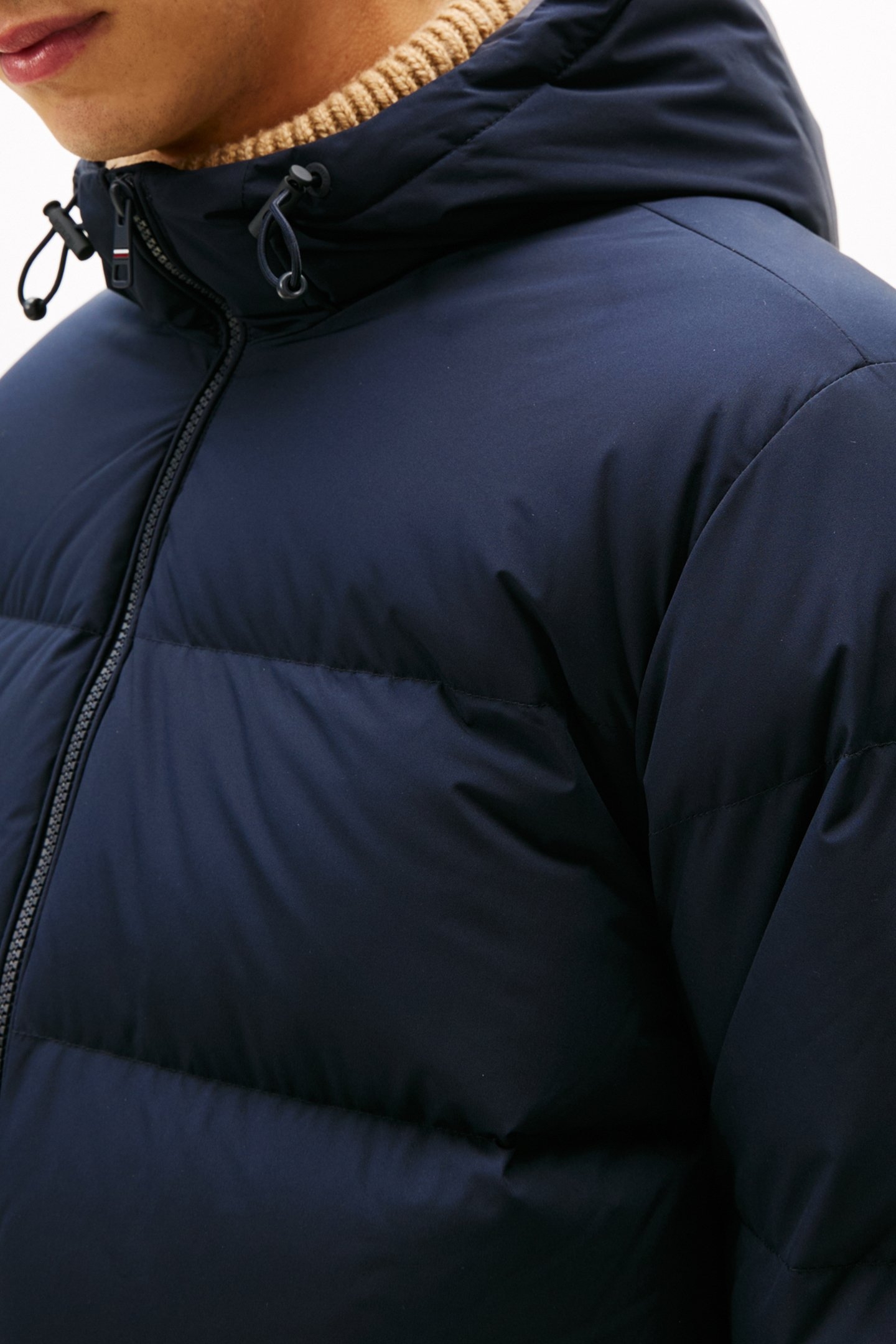 DOWN HOODED PUFFER JACKET NAVY BLUE 5