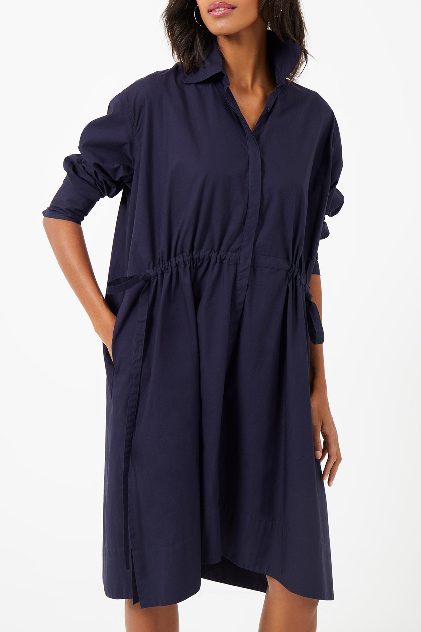 RHODES POPLIN SHIRT DRESS MARINE 1