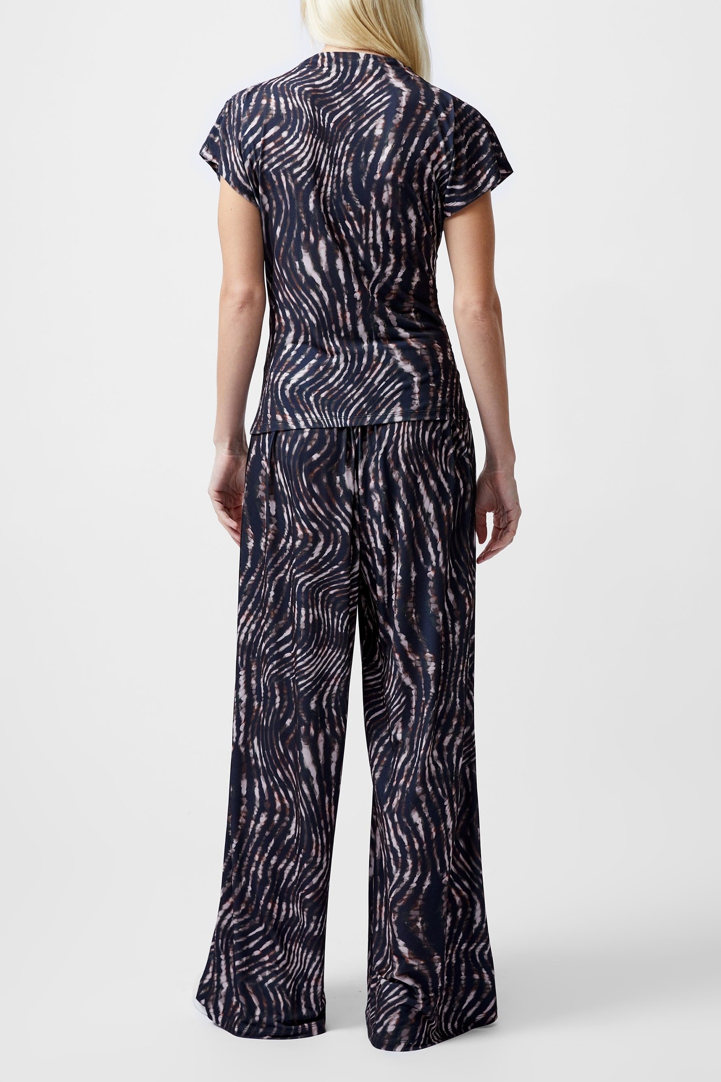 ZINA PORTIA SS TEE BROWN MULTI 3