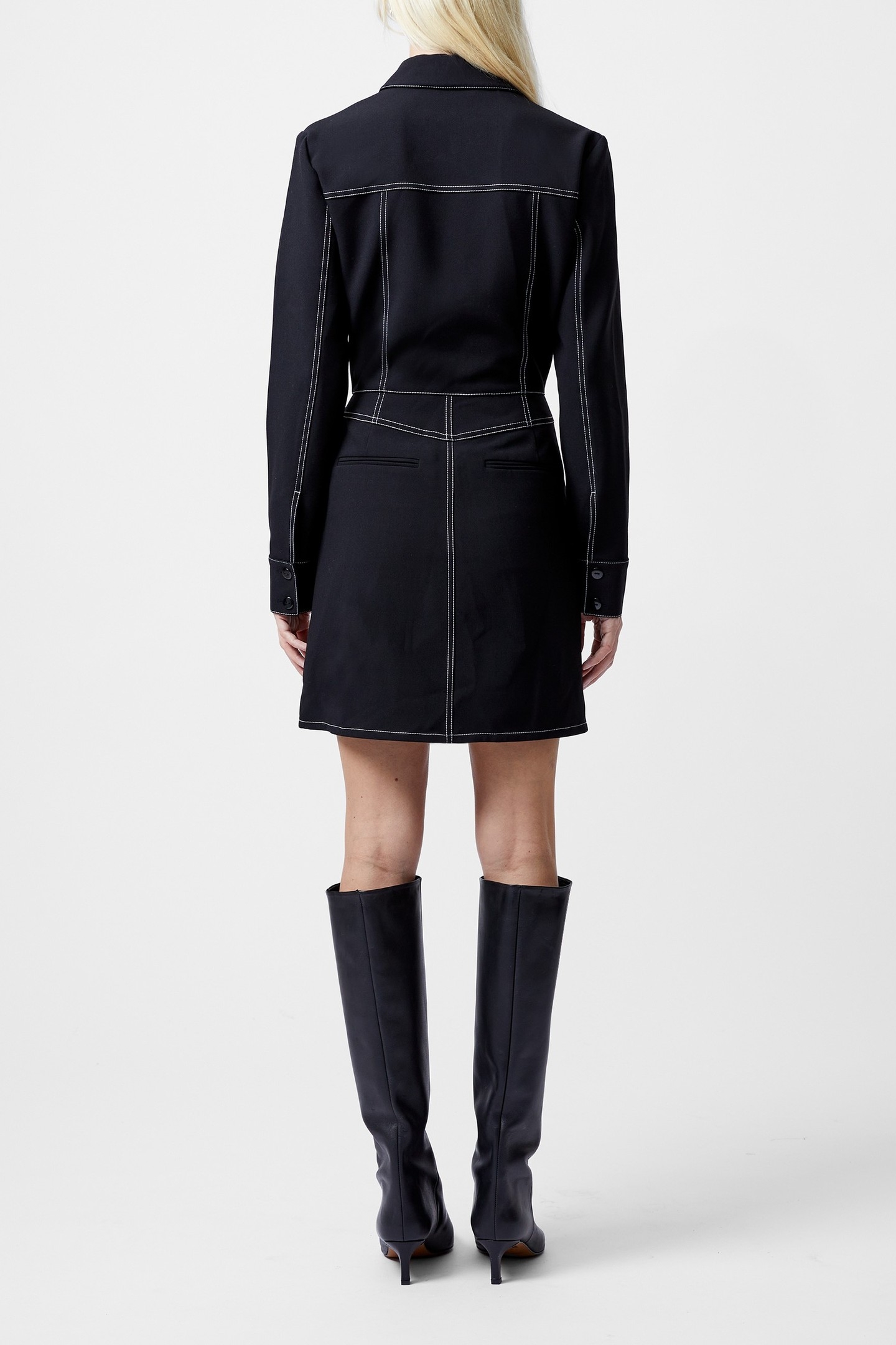 AZRA TWILL MINI DRESS UNLINED BLACK 3