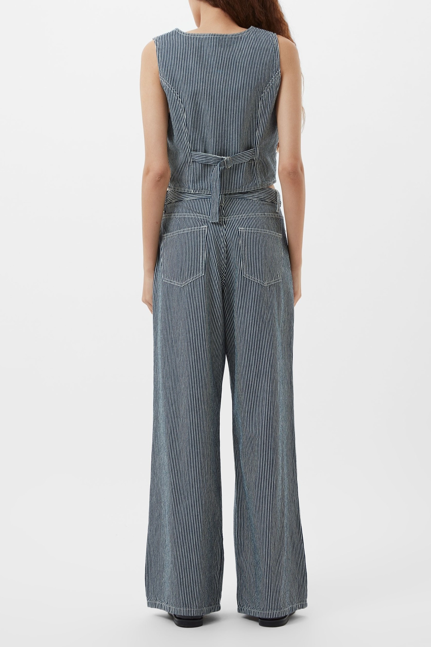 EVERETT STRIPE WAISTCOAT INDIGO/WHITE DENIM 4