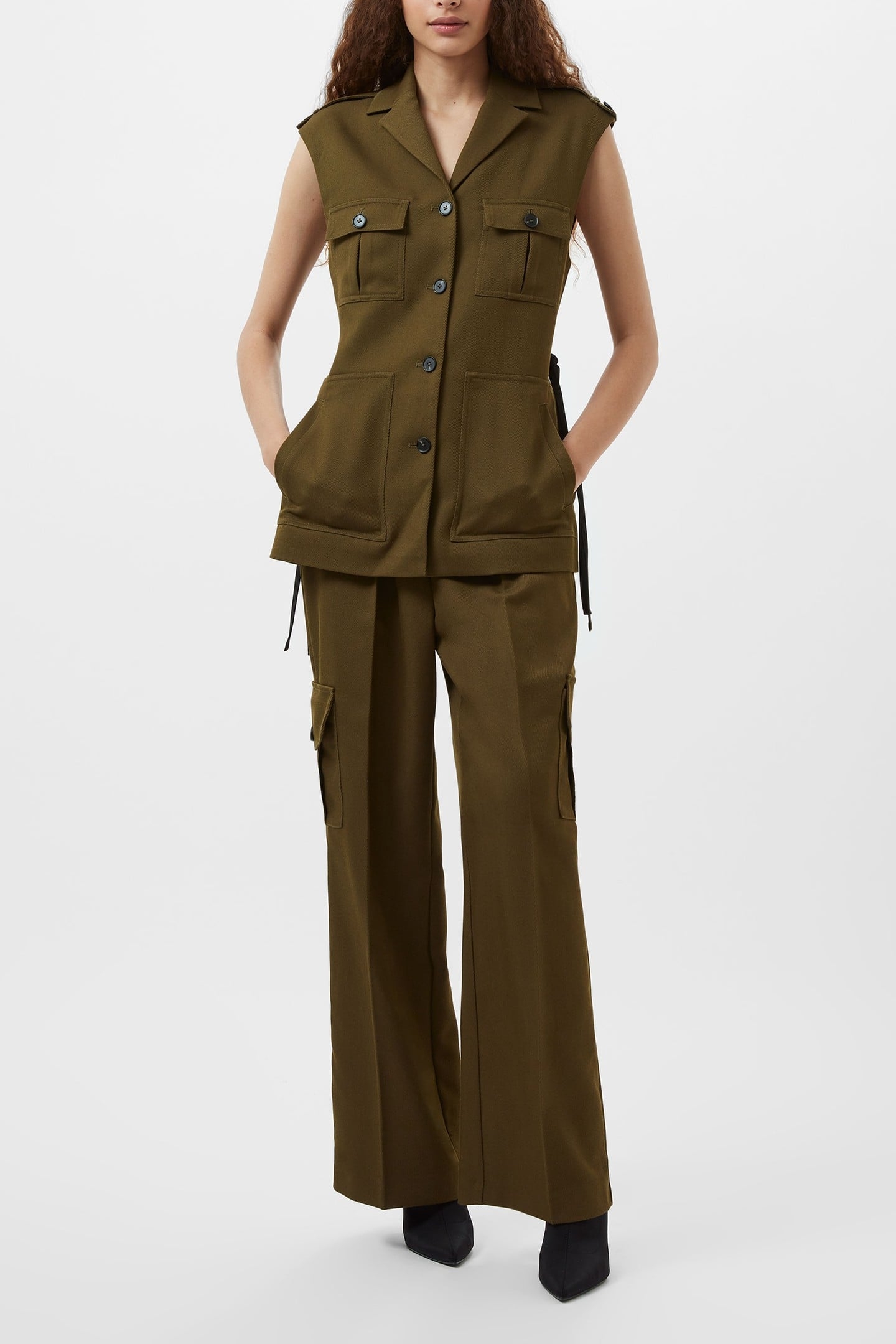 FLORENCE TWILL WAISTCOAT KHAKI 1