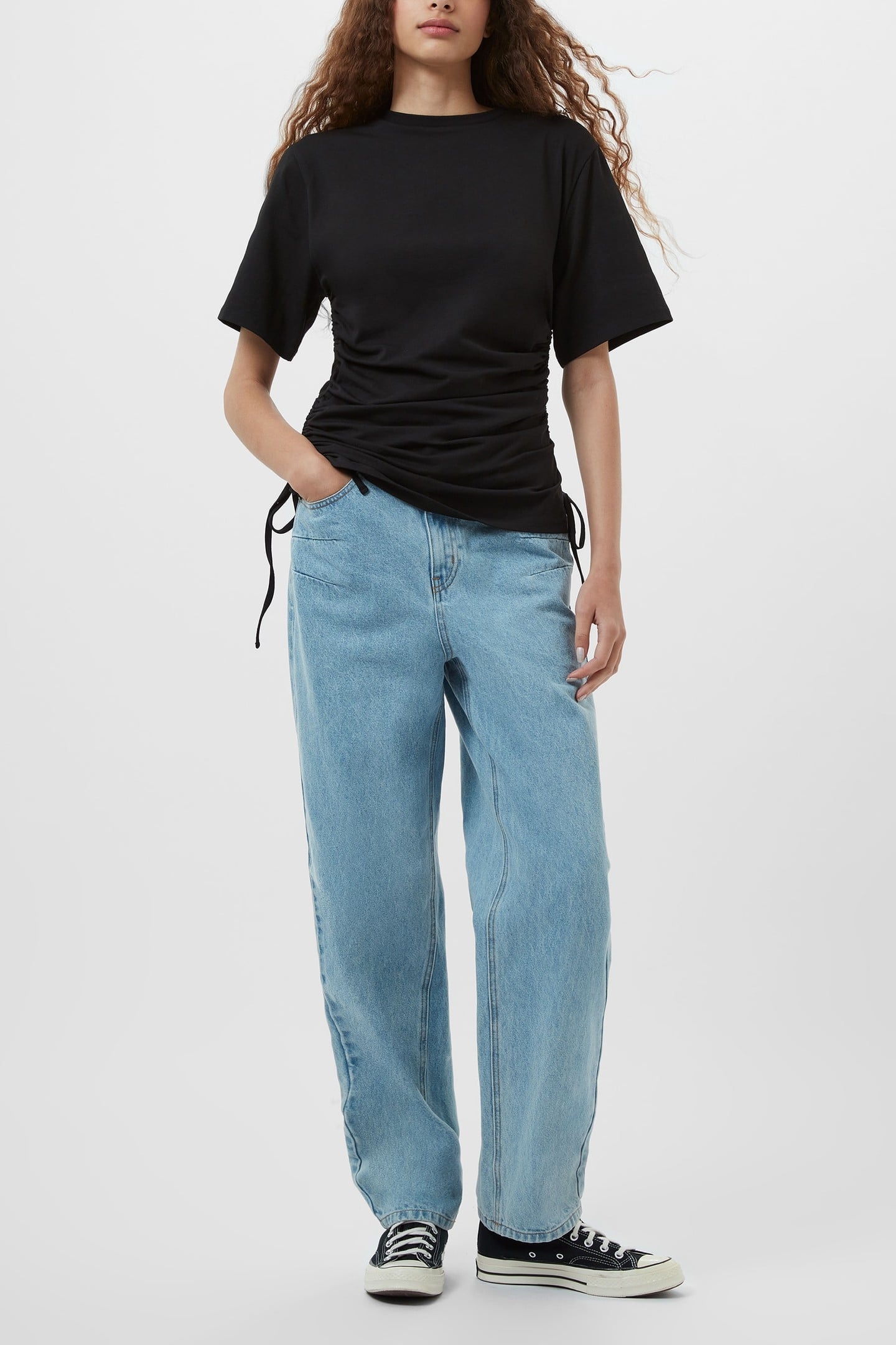 RALLIE DRAWSTRING T SHIRT BLACK 2