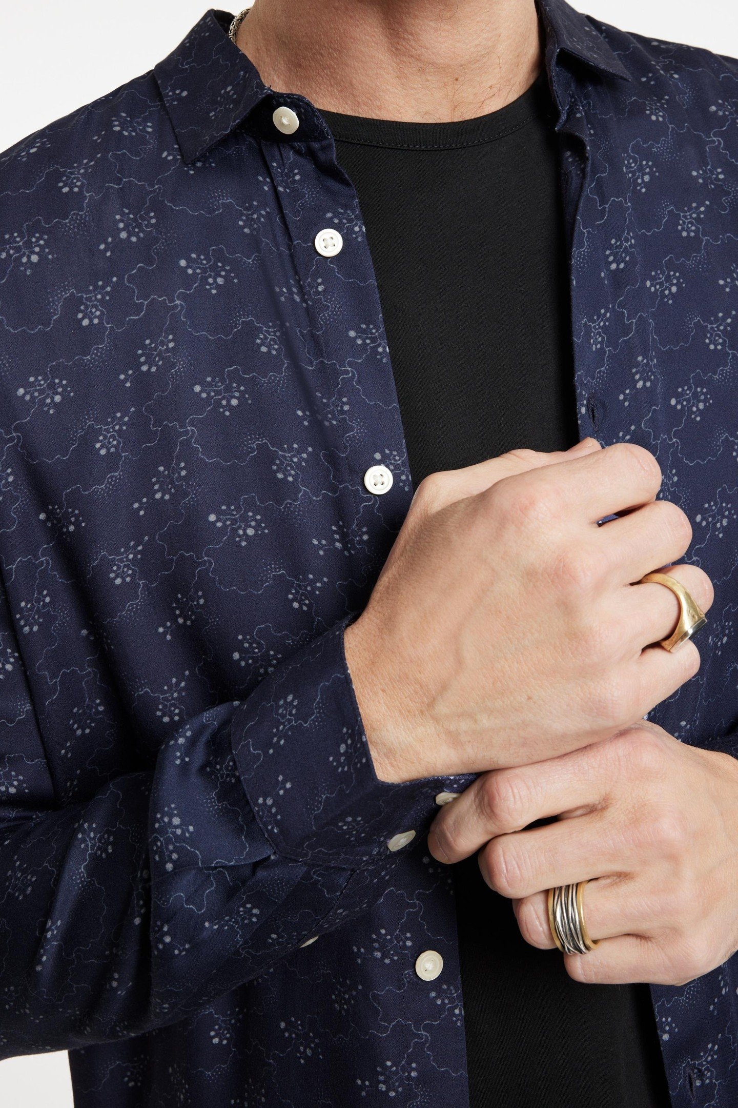 LS ROSS SPORT SHIRT W/ FLORAL PRINT TWILIGHT BLUE 3