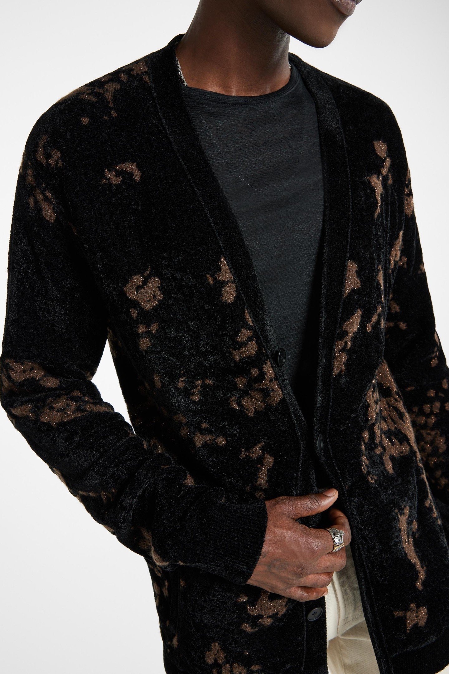 RAVEN LS CARDIGAN WITH CONFETTI JACQUARD BLACK 3
