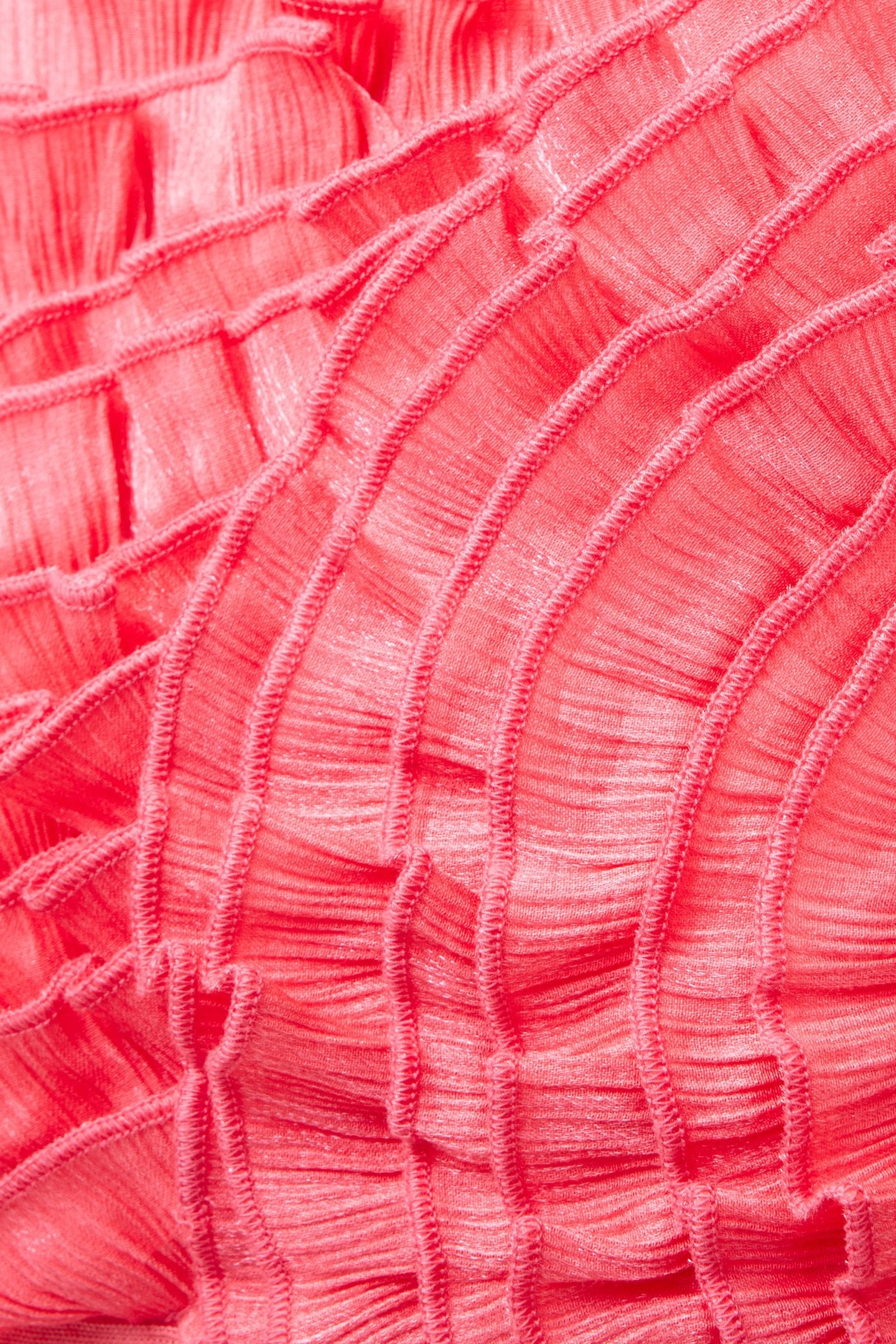 ARIETTE RUFFLED BUST MIDI DRES RASPBERRY PINK 5