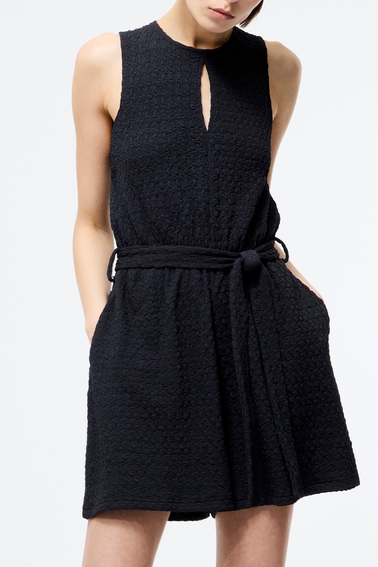 SADIE TEXTURED PLAYSUIT WASHED INK 2
