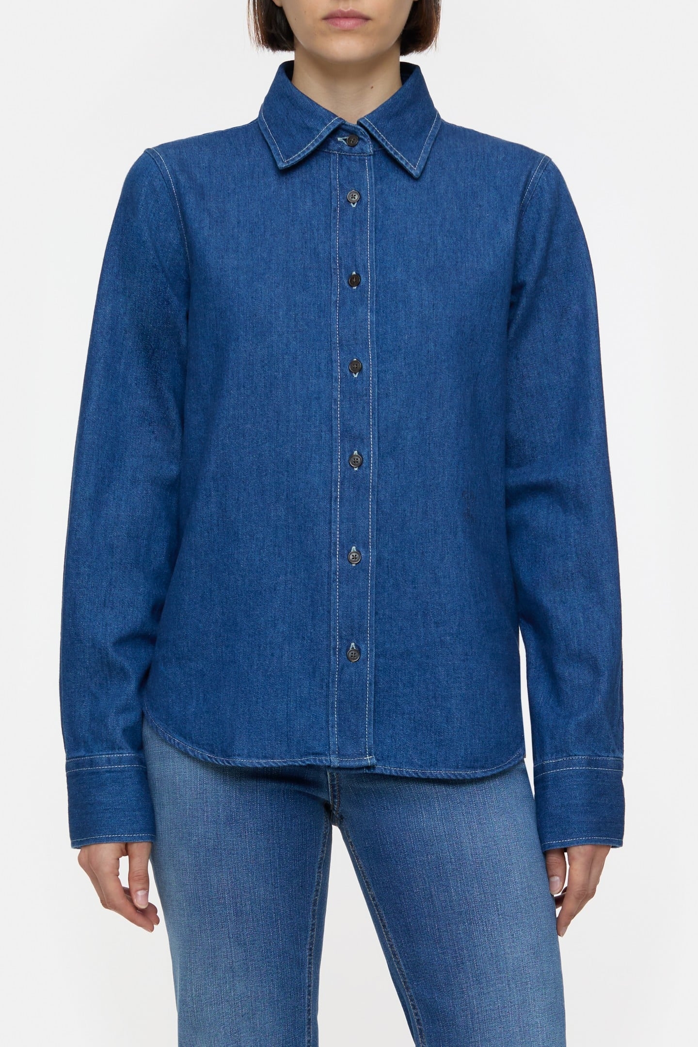 STRAIGHT FITTED SHIRT & BLOUSES DARK BLUE 1