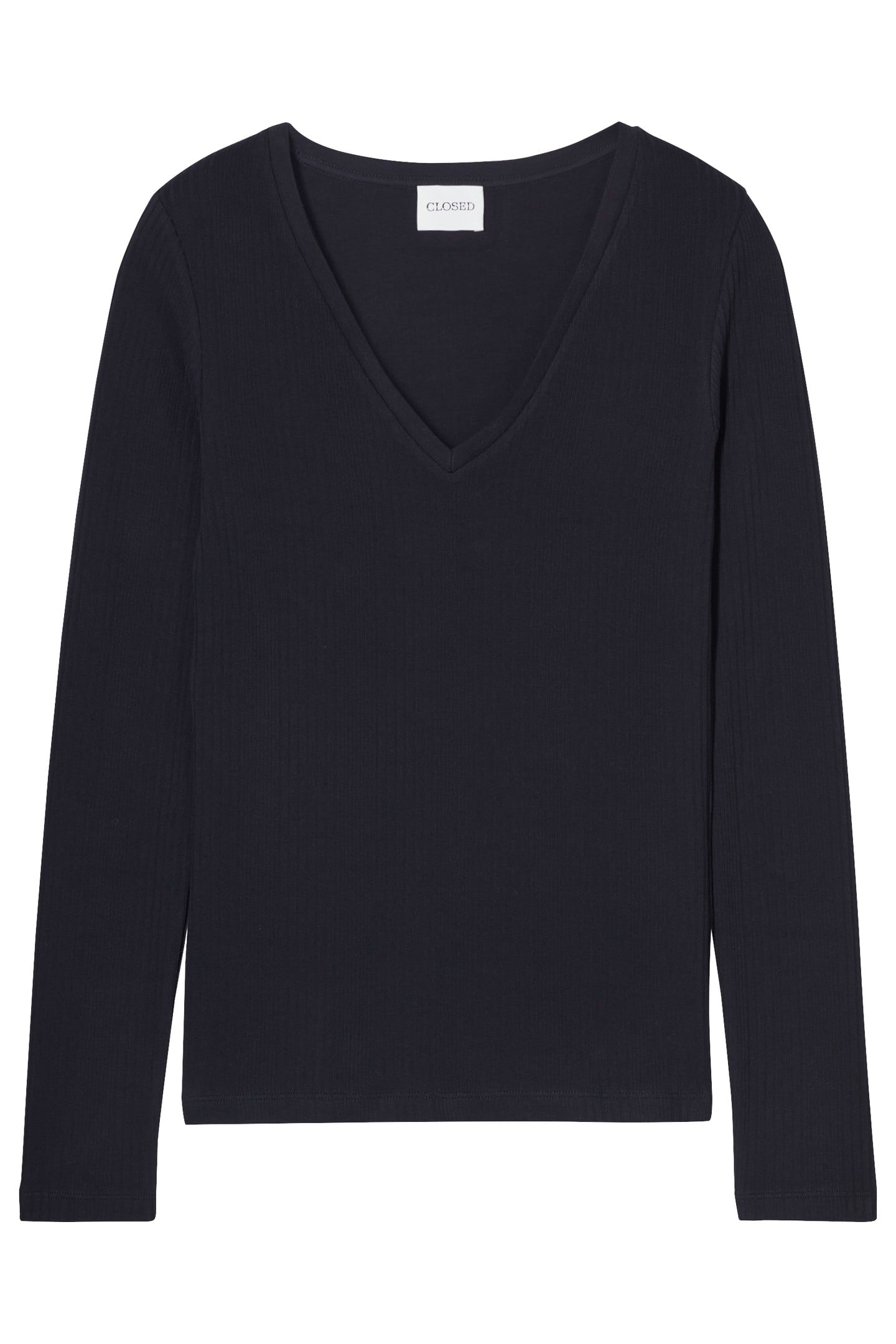 V NECK LONGSLEEVE T-SHIRTS BLACK 4