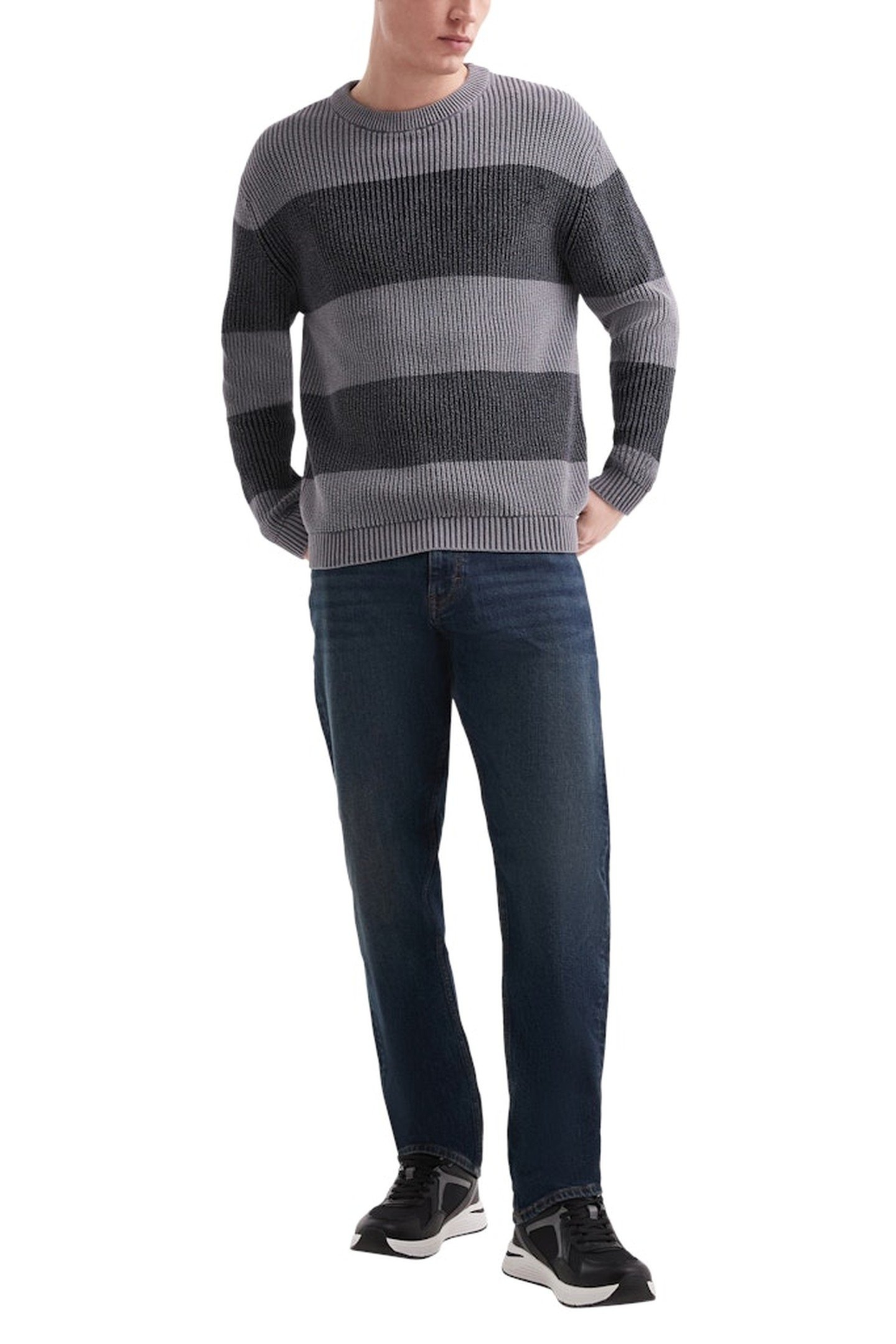 S.OLIVER-QS PULLOVER GREY/BLACK 4