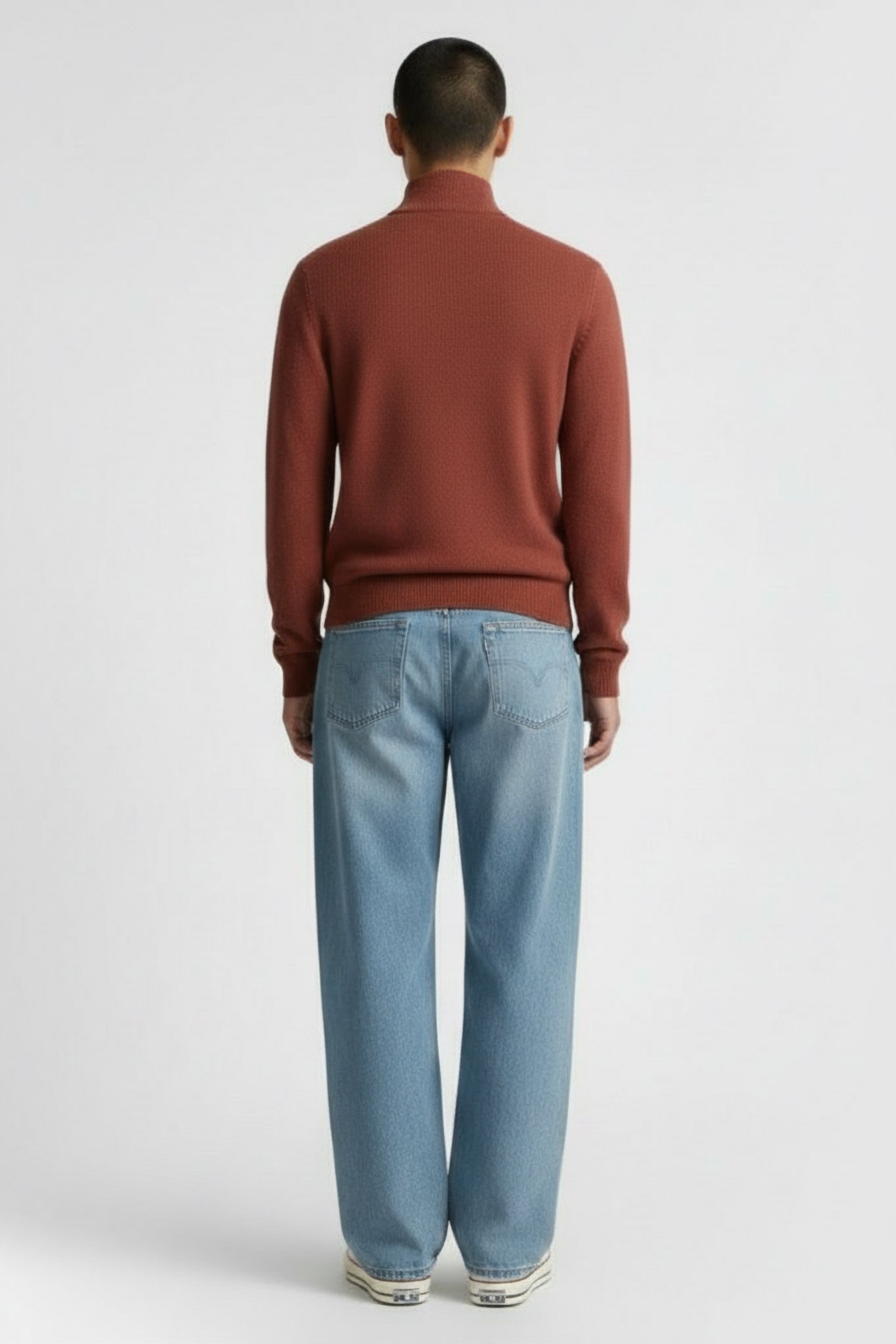 NEWPORT ZIP NECK KNIT MID RED 2