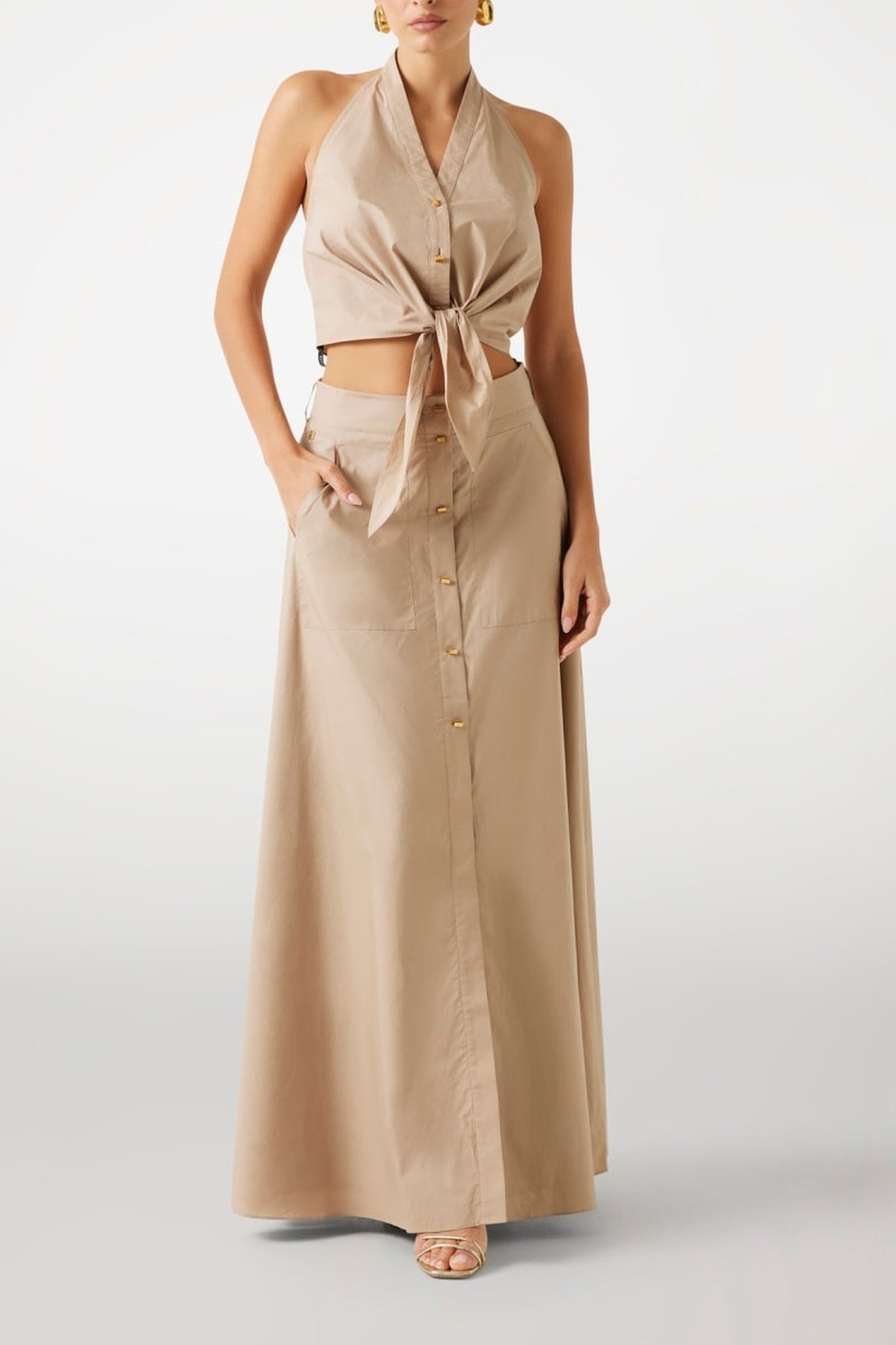 MARCIANO BY GUESS PAT KNOT TOP NATURAL ALMOND 1