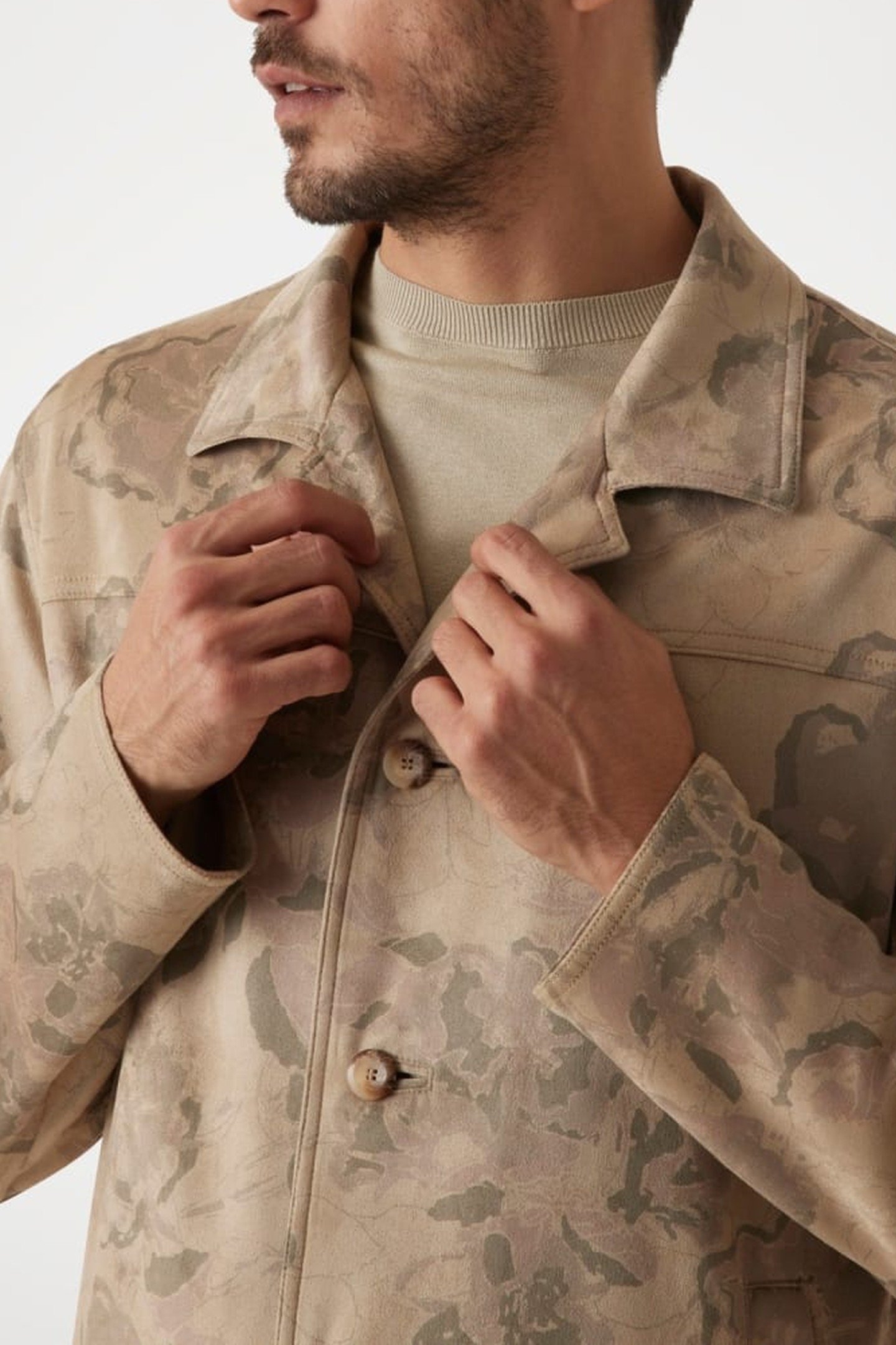 REAL PRINTED SUEDE J BEIGE FLOWER PRINT 3