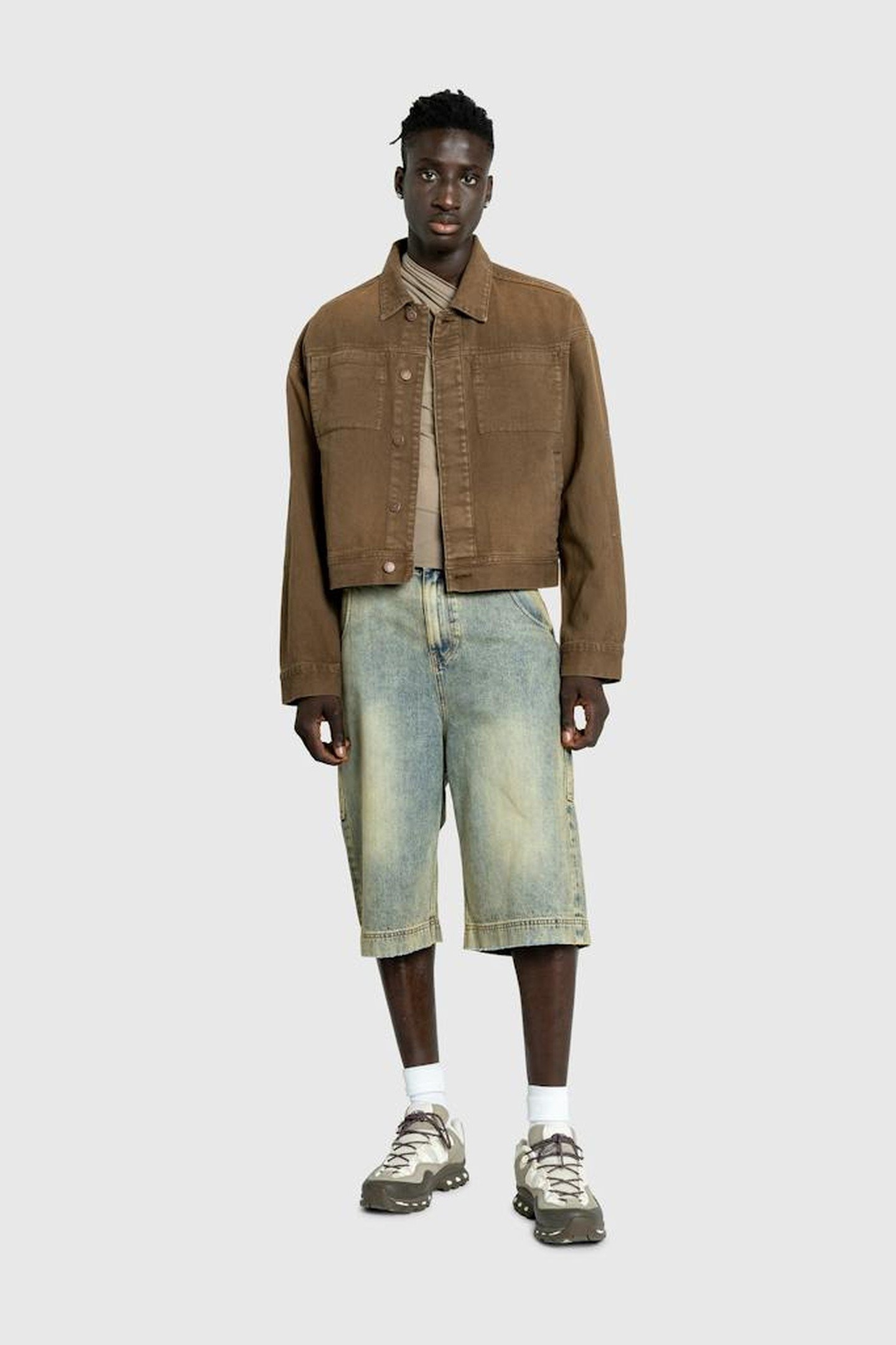 ENTIRE STUDIOS – GEM DENIM JACKET MILITARY STONE 2